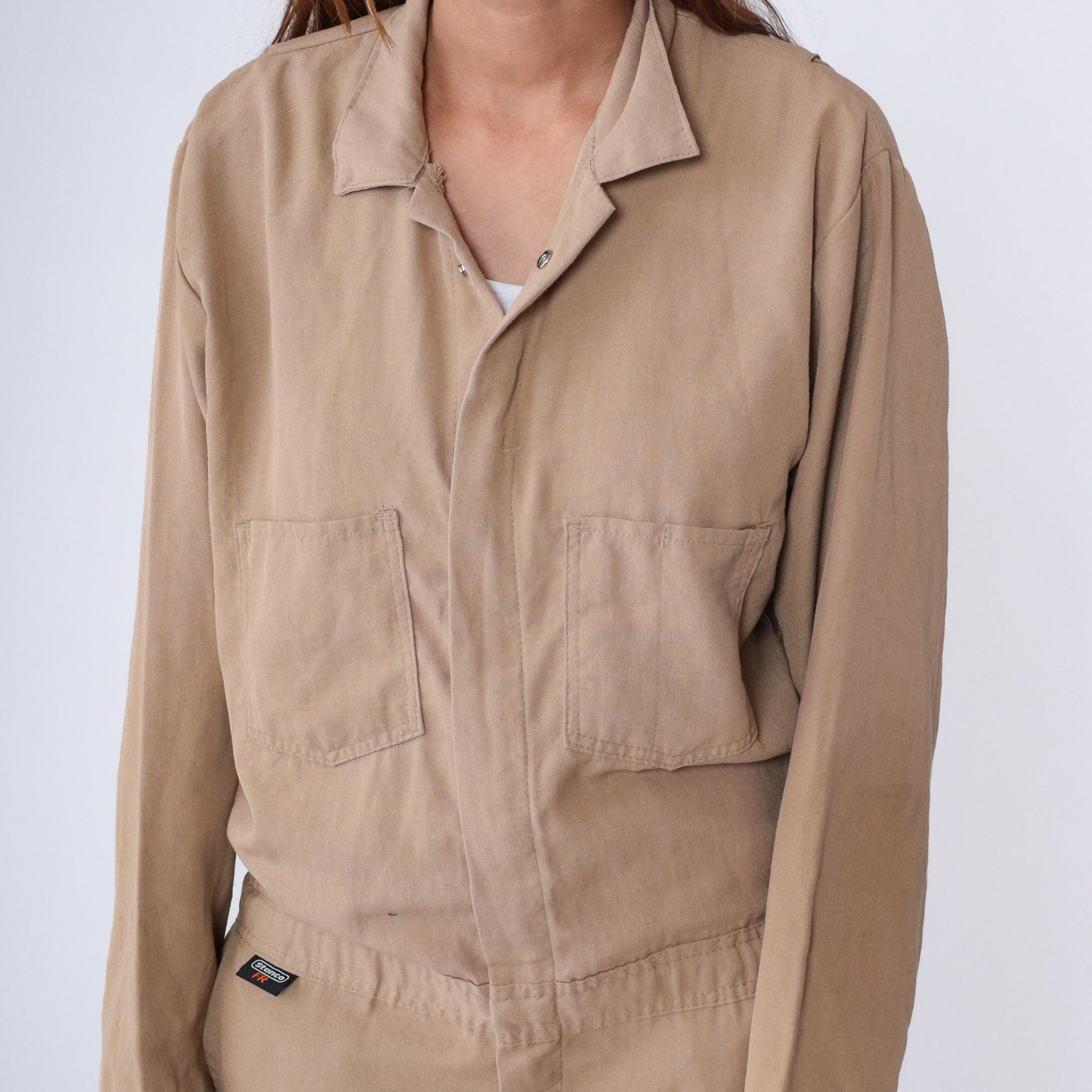 80s Stanco Nomex Tan Coveralls Workwear Jumpsuit Men's Large