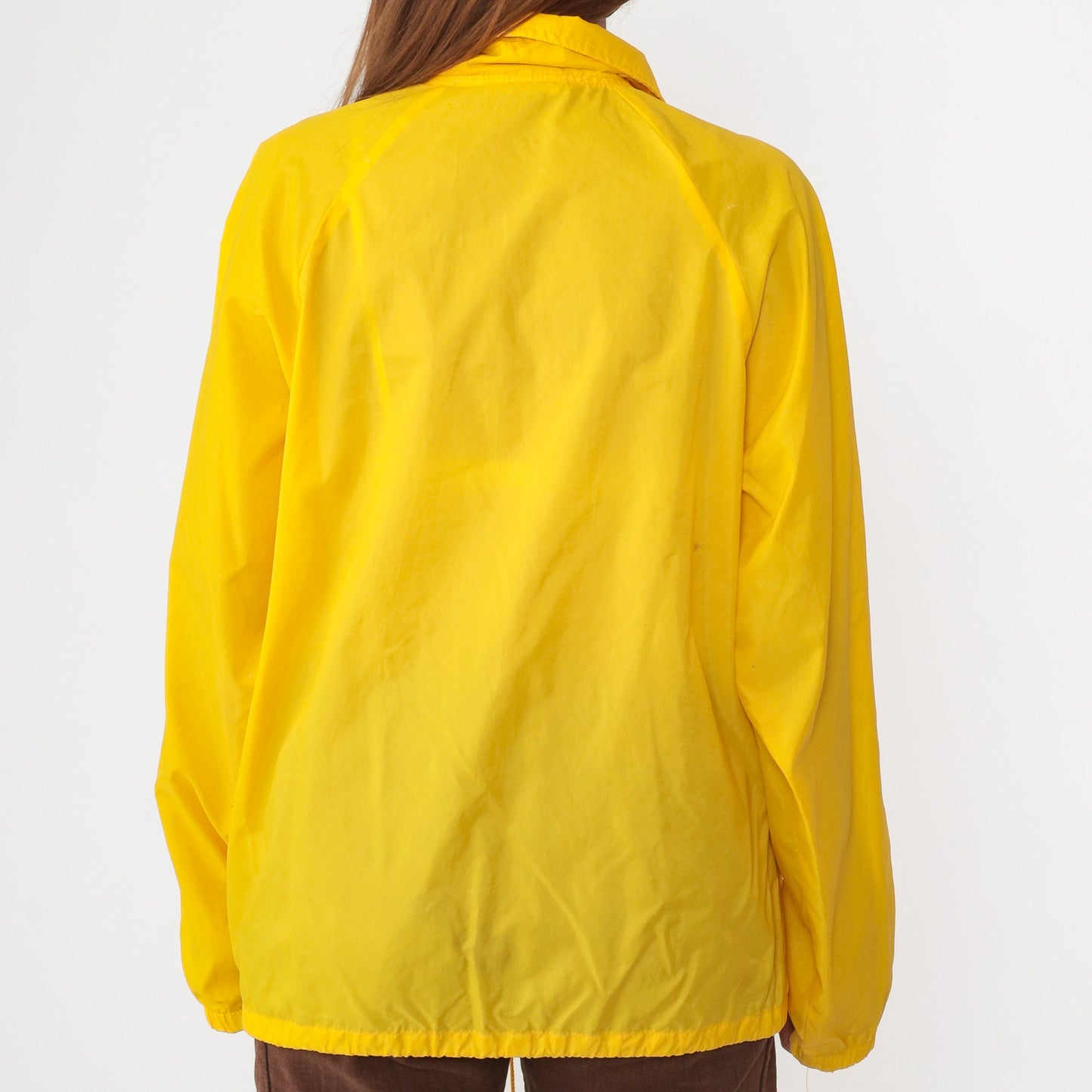 80s Sheridan Street Elementary School Student Leader Windbreaker Yellow Medium