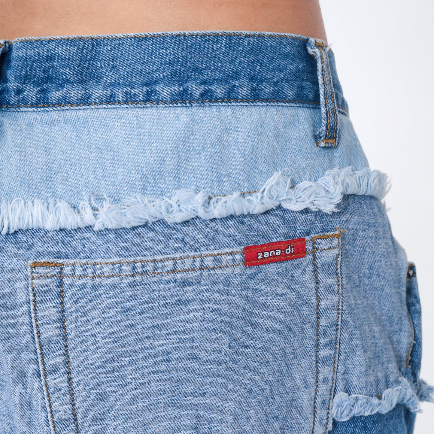 Y2K Zana Di Patchwork Bell Bottom Jeans Blue Denim Plus Size 20