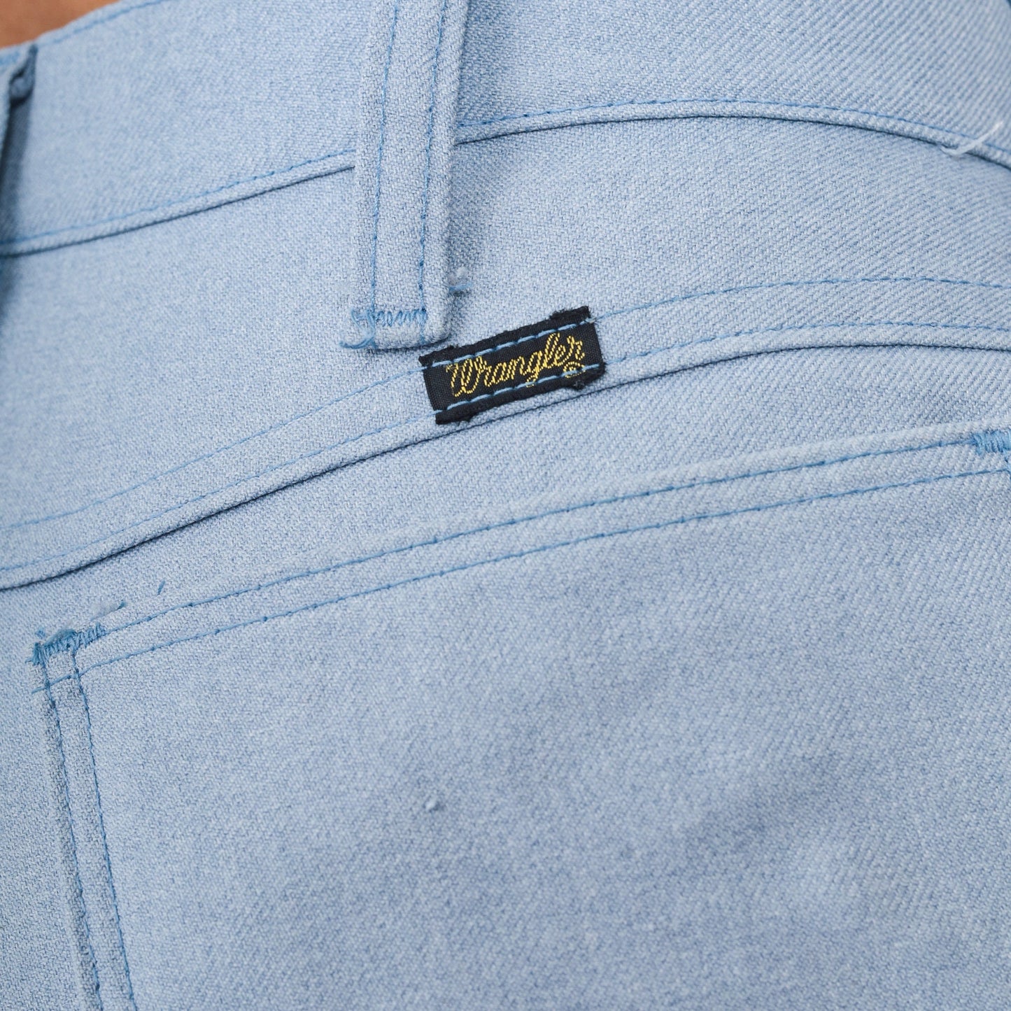 70s Wrangler Flared Trousers Baby Blue High Waist Bellbottoms Men's Medium 31