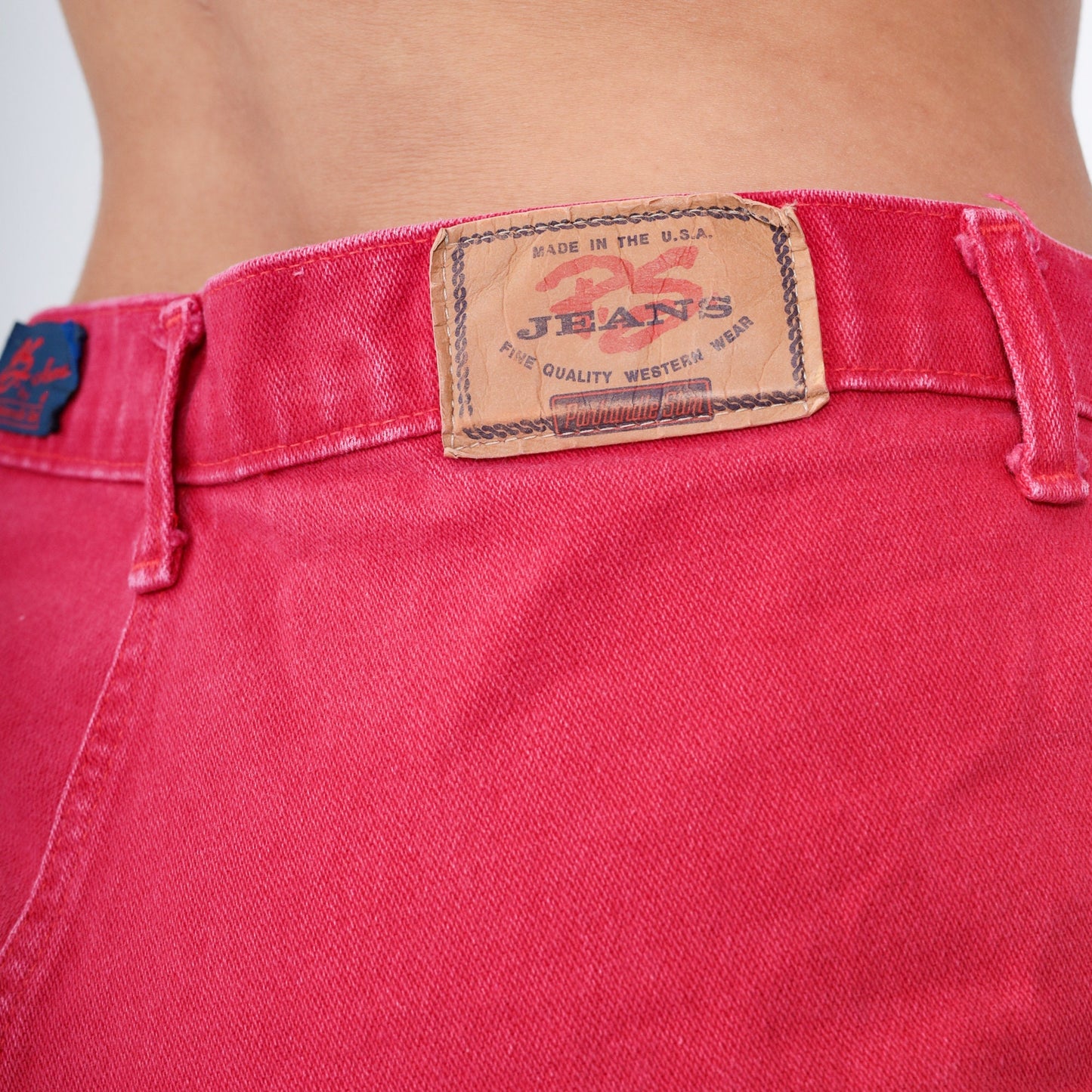 90s Panhandle Slim Red Denim High Waisted Yoke Jeans Tapered Leg Extra Large