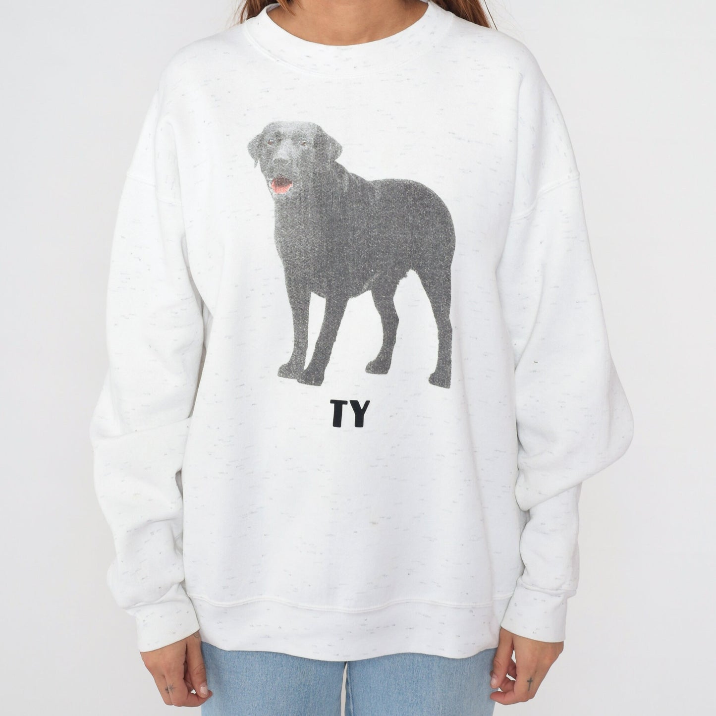 90s Ty Black Labrador Retriever Sweatshirt White Graphic Crewneck Extra Large XXL