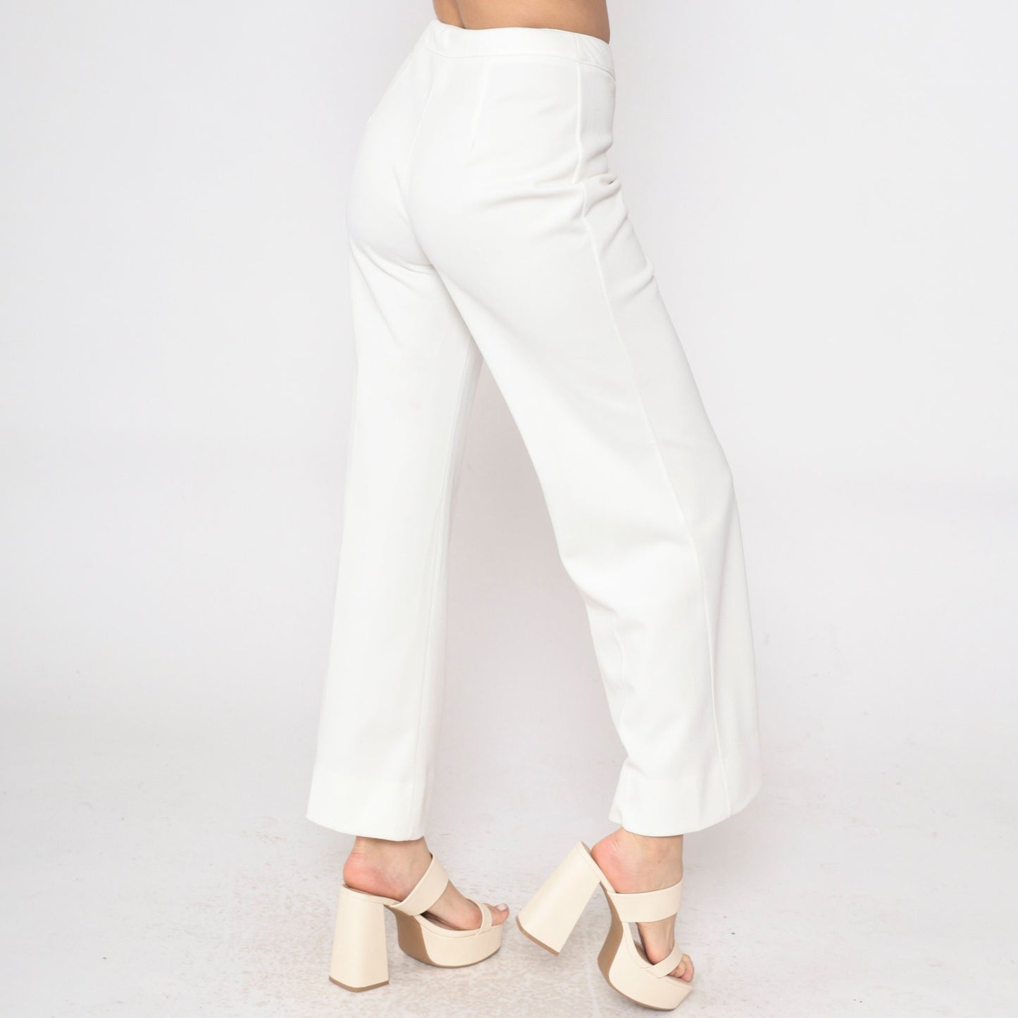 70s Catalina White Bell Bottom Pants High Waist Flare Small