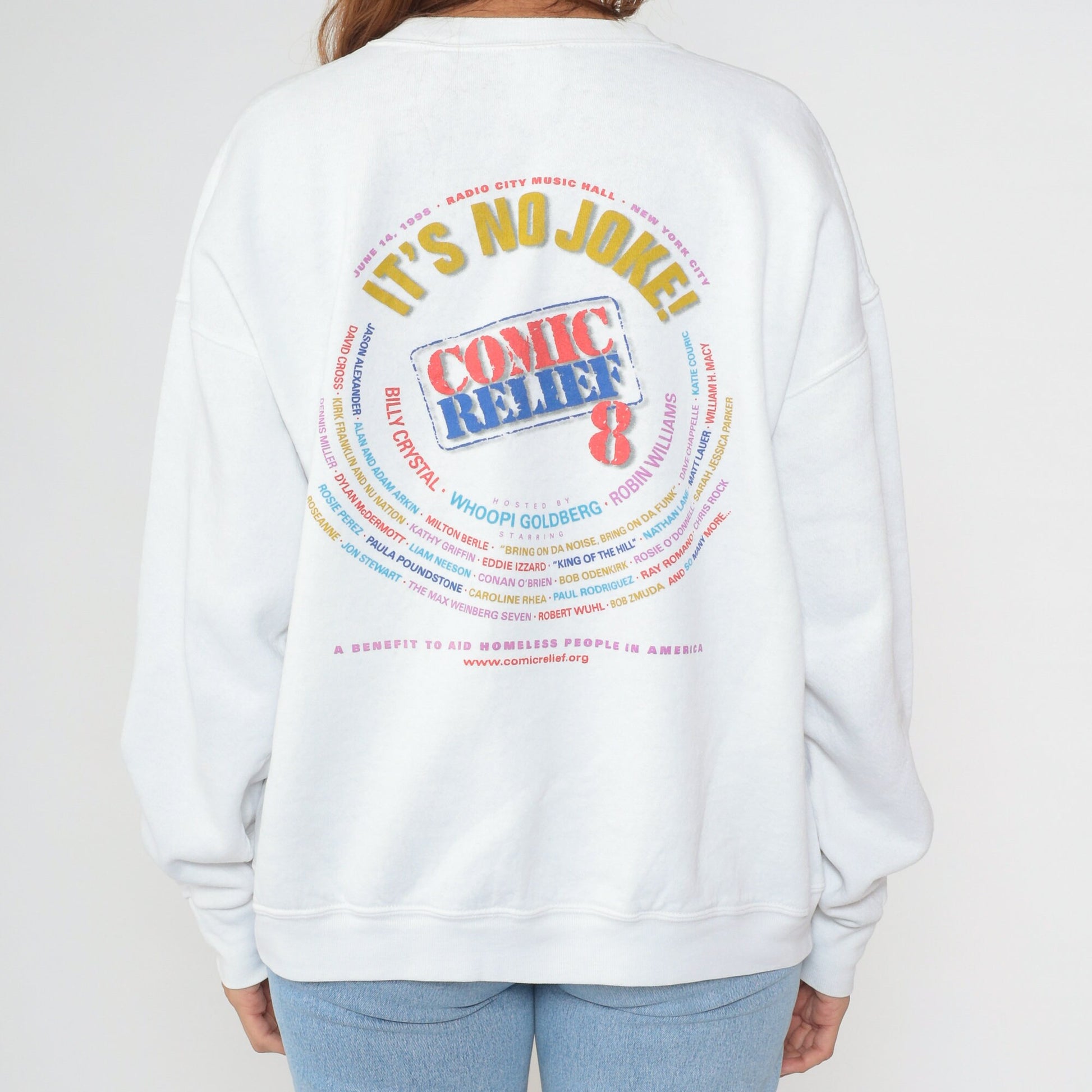 1998 Comic Relief Sweatshirt Robin Williams Whoopi Goldberg Billy Crystal 90s Graphic Extra Large
