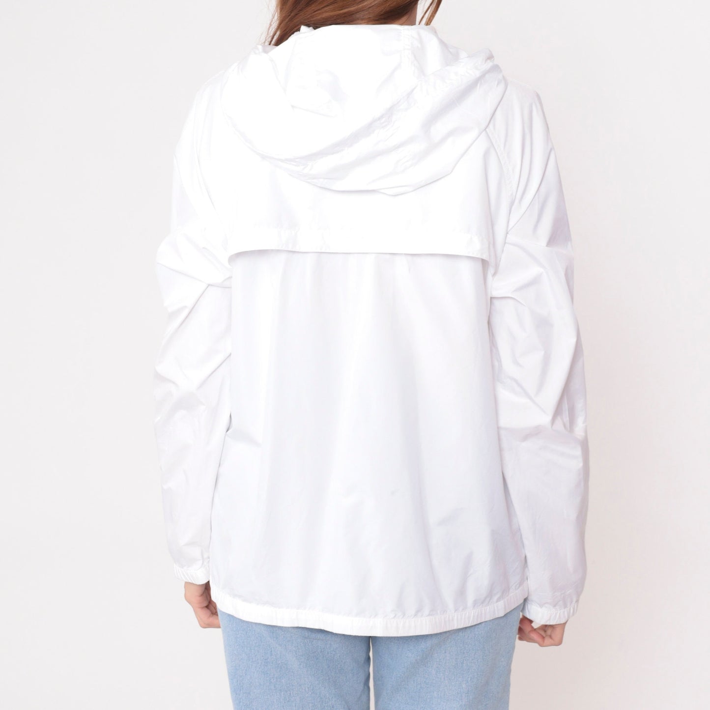 Y2K Izod White Hooded Windbreaker Zip-Up Track Jacket Extra Large XL