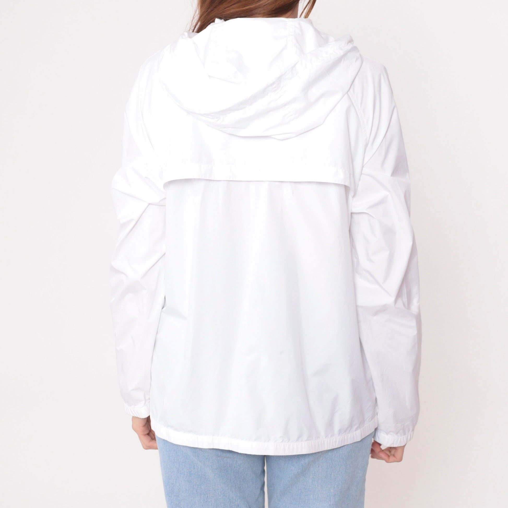 Y2K Izod White Hooded Windbreaker Zip-Up Track Jacket Extra Large XL