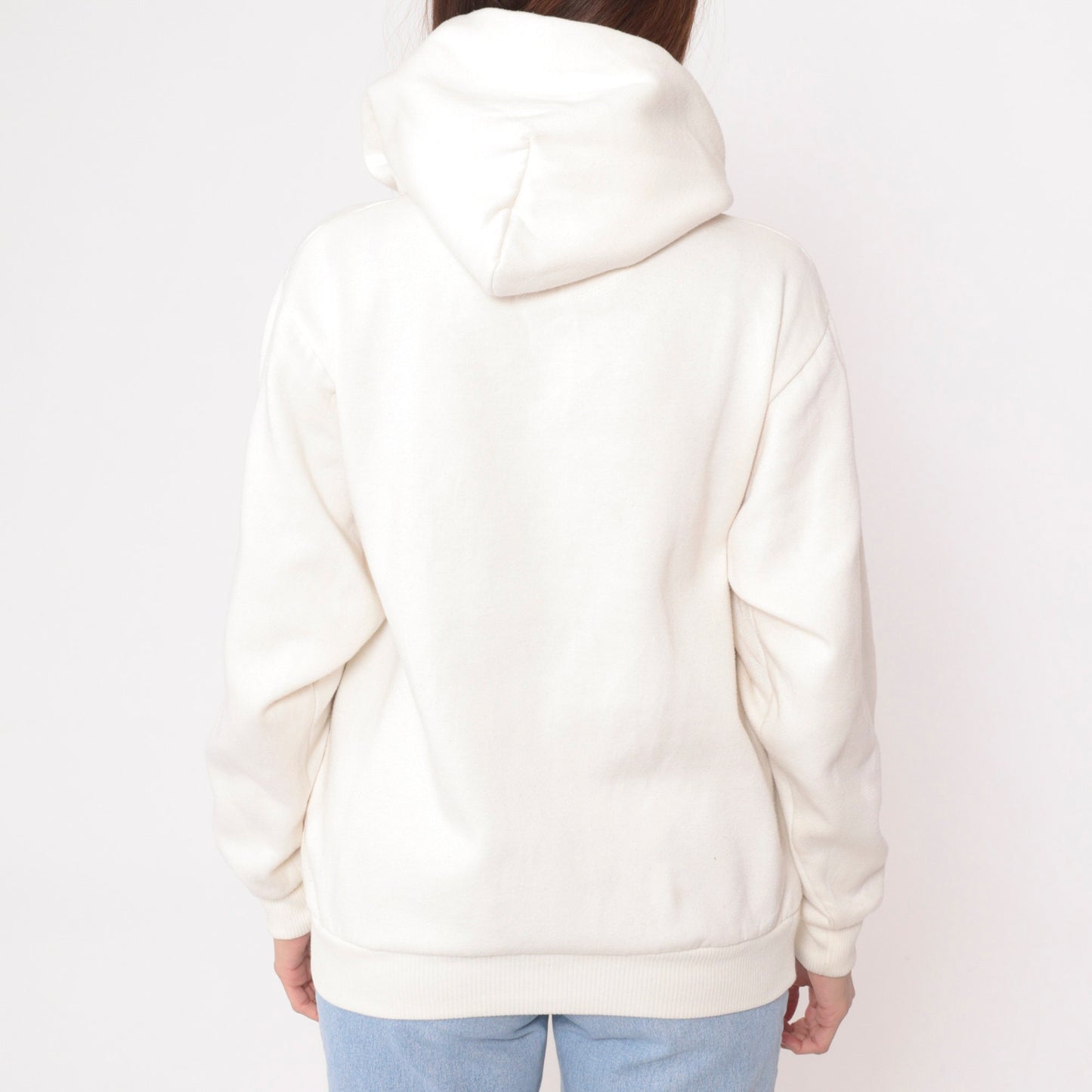 90s St. Paul Island Alaska Hooded Sweatshirt Cream Graphic Medium
