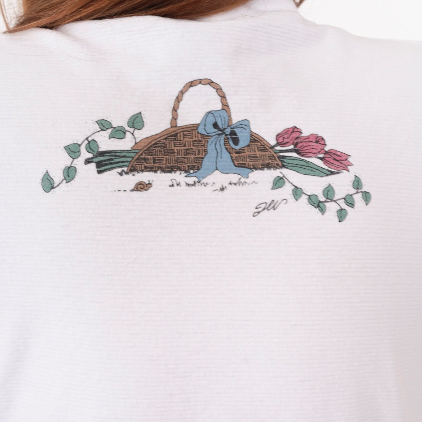 90s Garden Birdhouse Graphic T-Shirt White Cotton Tee Medium