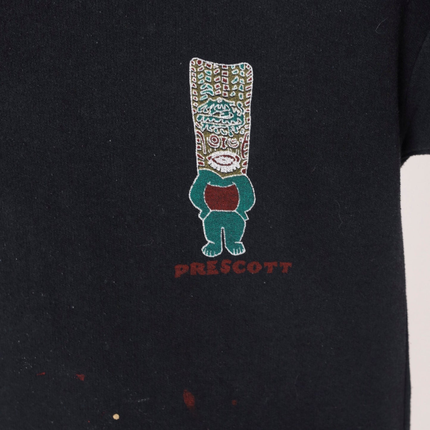 90s Hawaiian Gods Prescott Sweatshirt Black Red Paint Splatter Graphic Medium