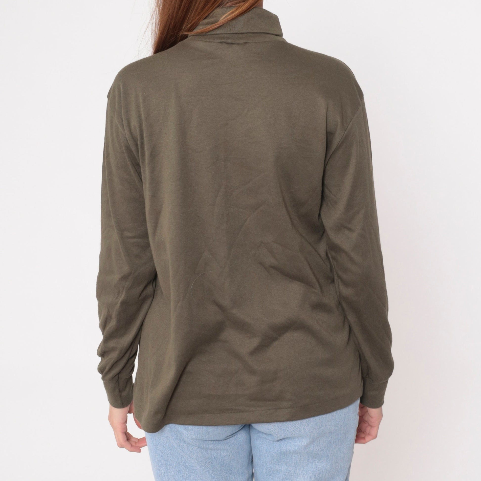 90s Bobbie Brooks Brown Turtleneck Long Sleeve Shirt Large L