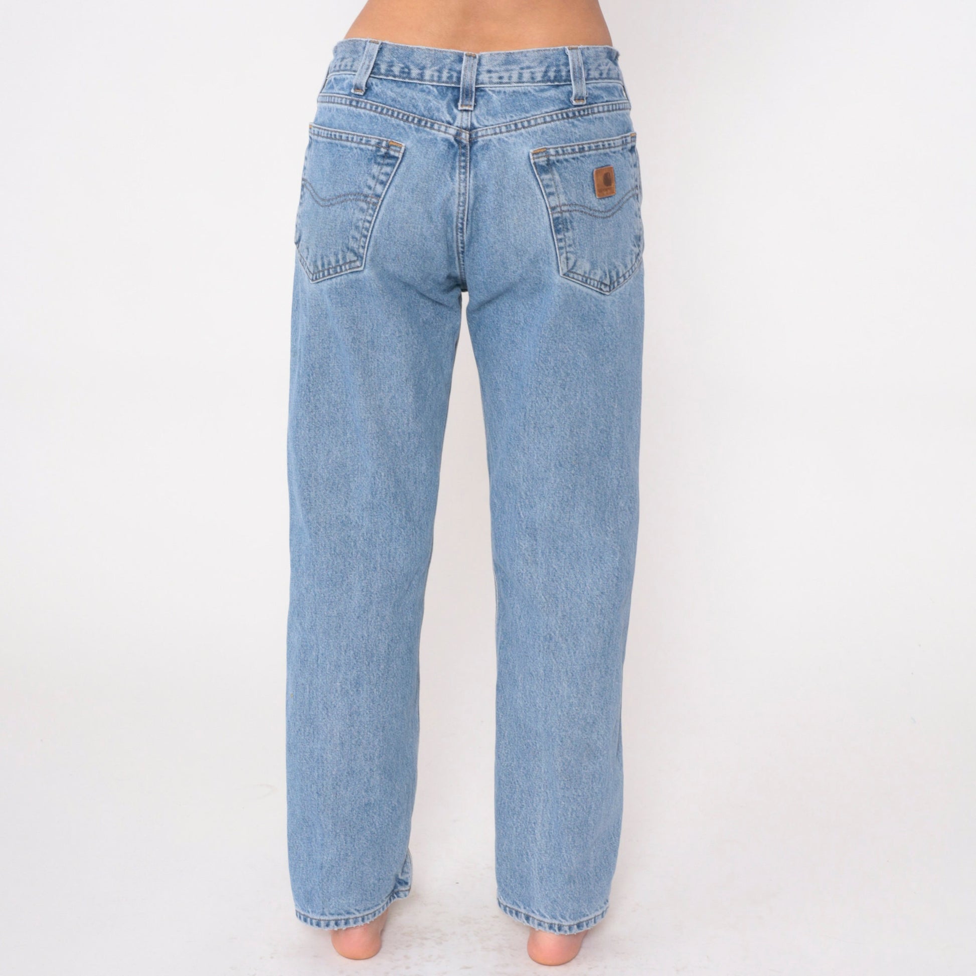 90s Carhartt Straight Leg Jeans Blue Denim Workwear 35x32
