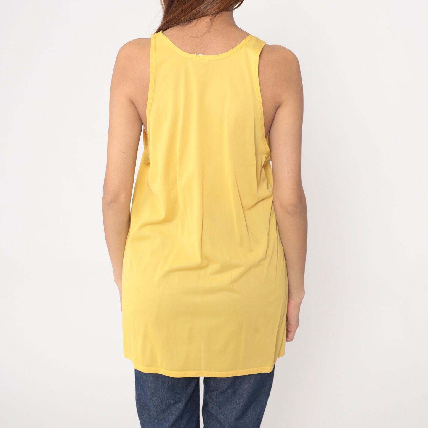 80s Munsingwear Yellow Tank Top Single Stitch Low Armhole Medium