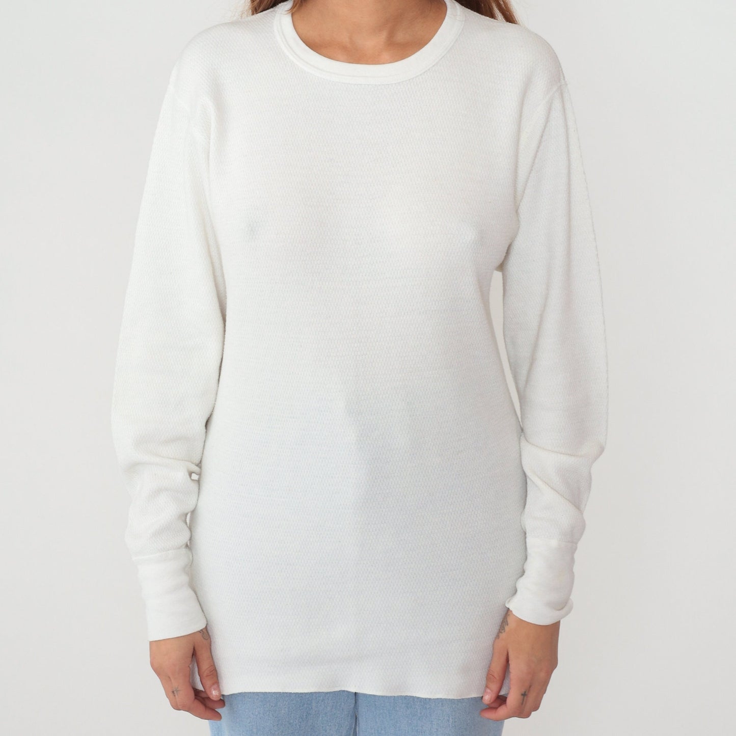 90s High Sierra White Thermal Waffle Knit Long Sleeve Tee Extra Large