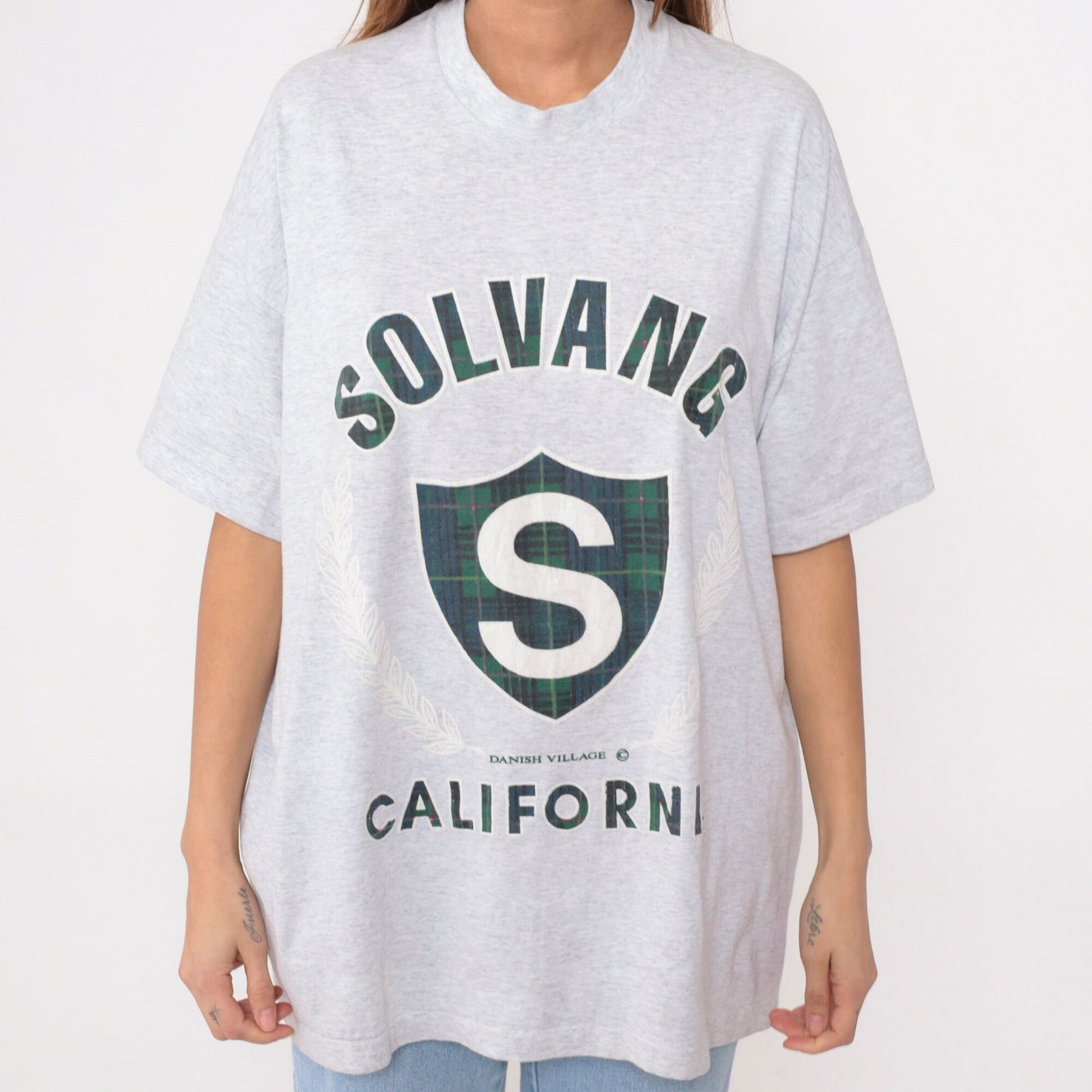 90s Solvang California Danish Village Graphic Tee Heather Grey Cotton XXL