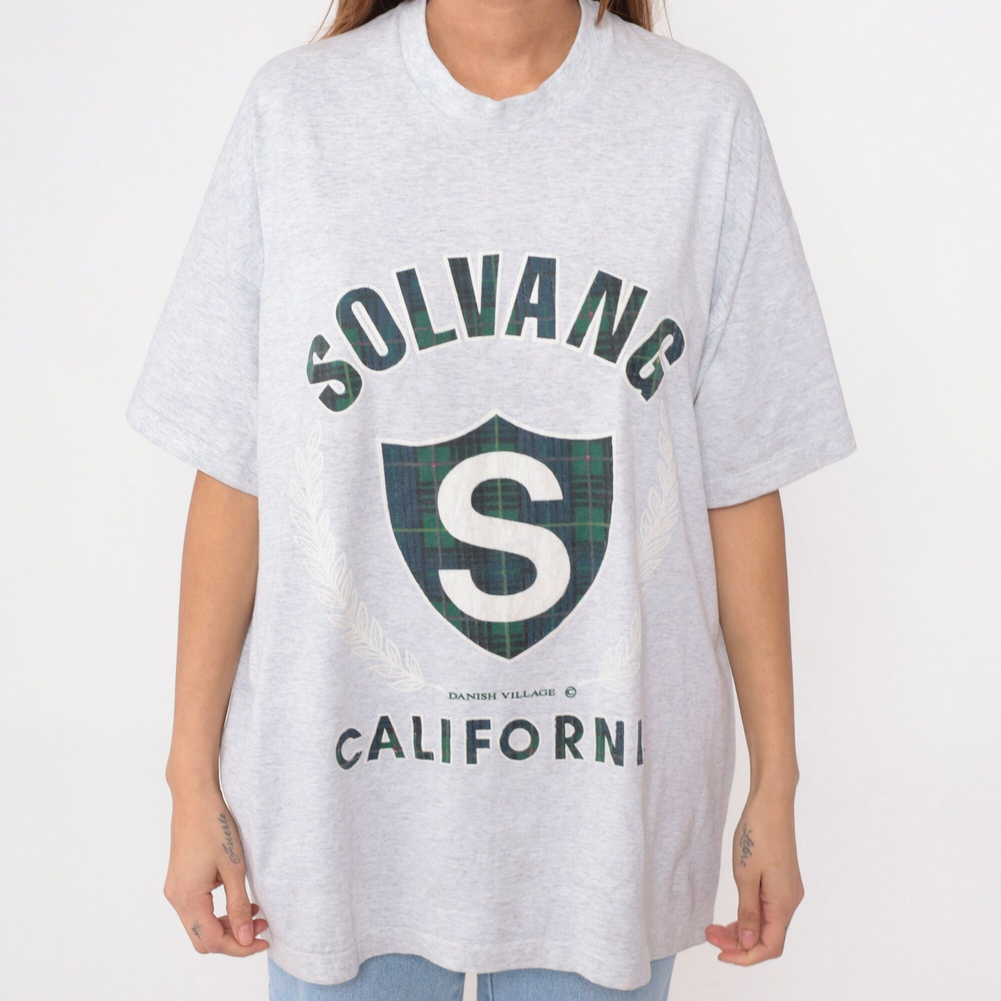 90s Solvang California Danish Village Graphic Tee Heather Grey Cotton XXL