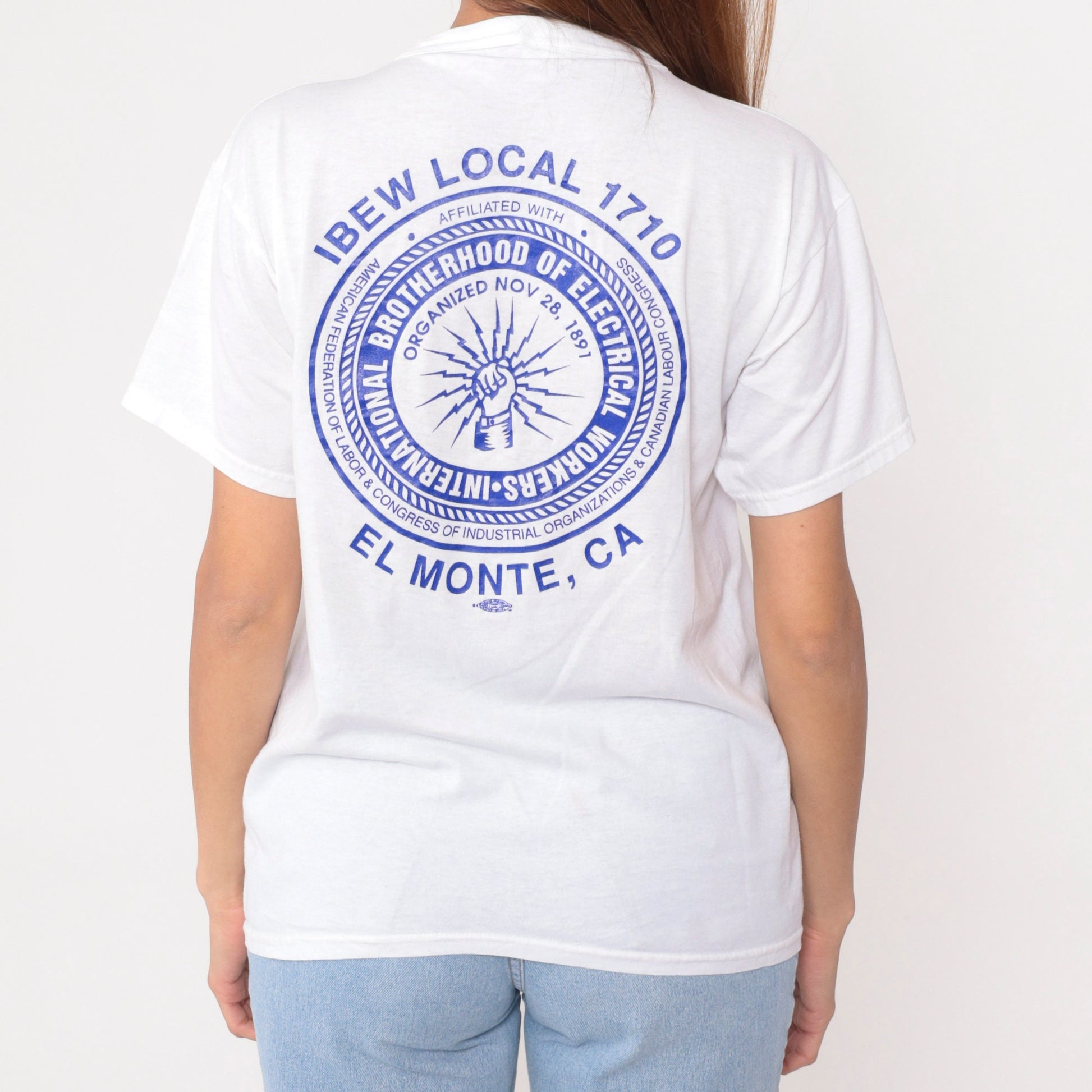 80s IBEW Local 1710 El Monte California Union Graphic T-Shirt Medium