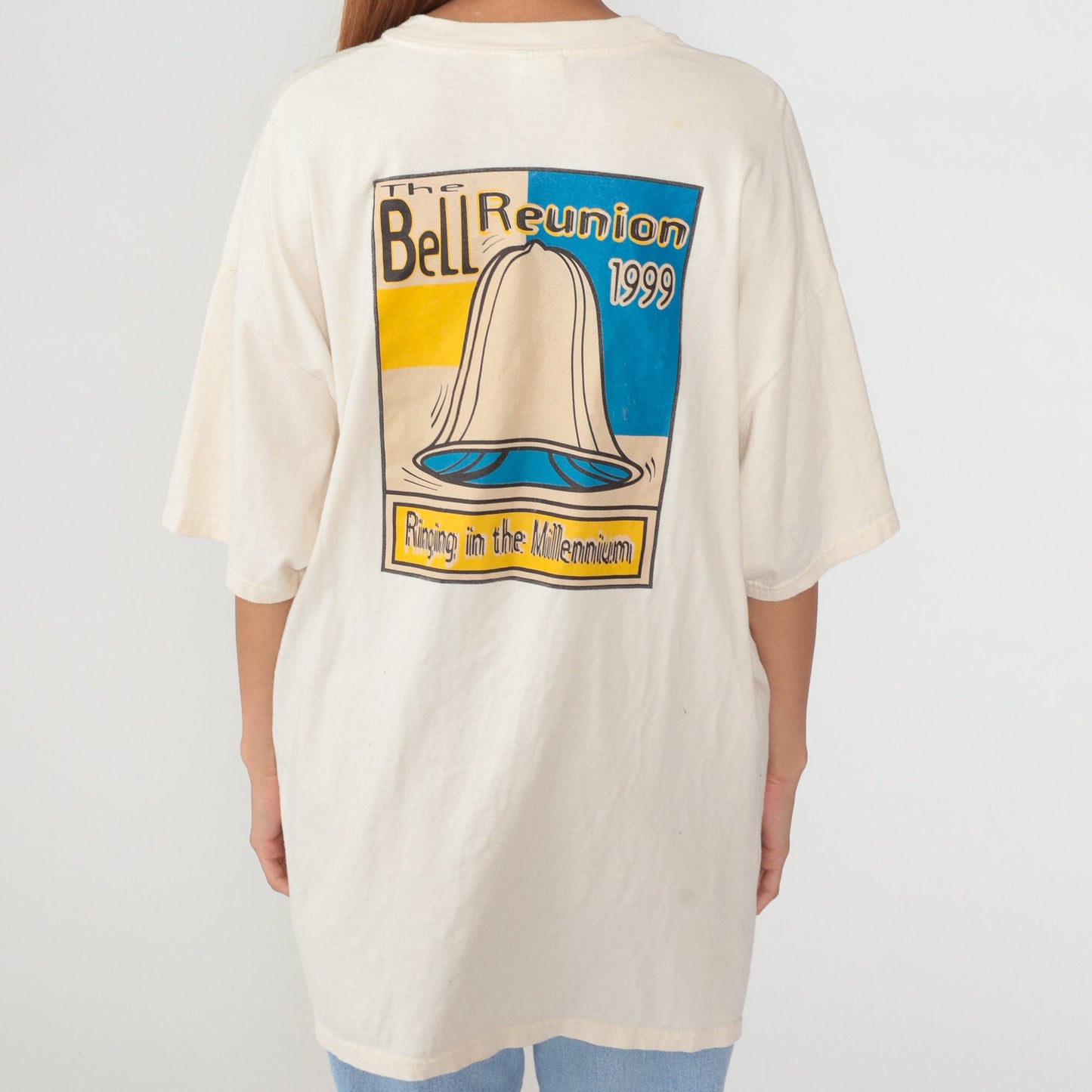 1999 Bell High School Reunion T-Shirt 90s Graphic Tee Cream XXL