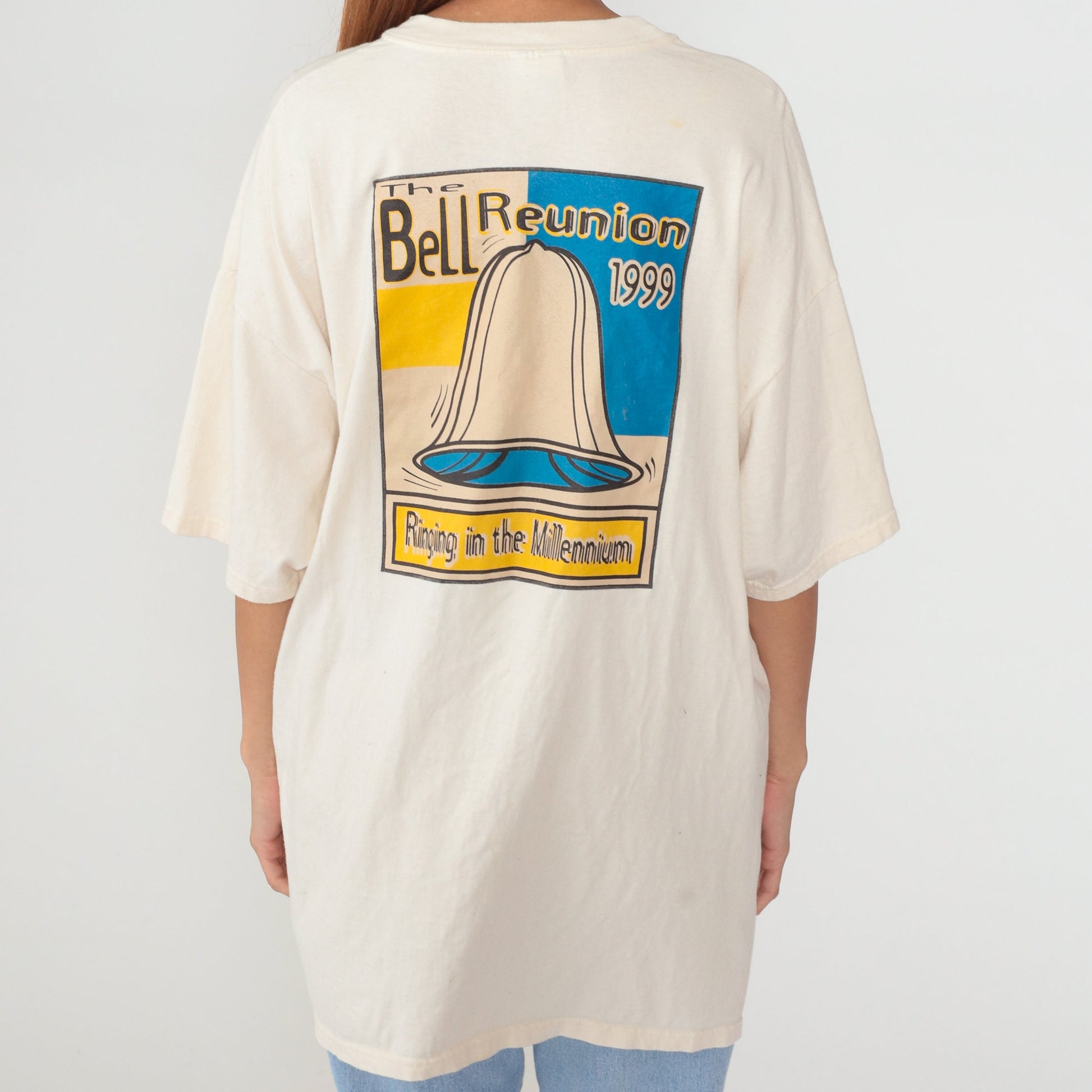 1999 Bell High School Reunion T-Shirt 90s Graphic Tee Cream XXL