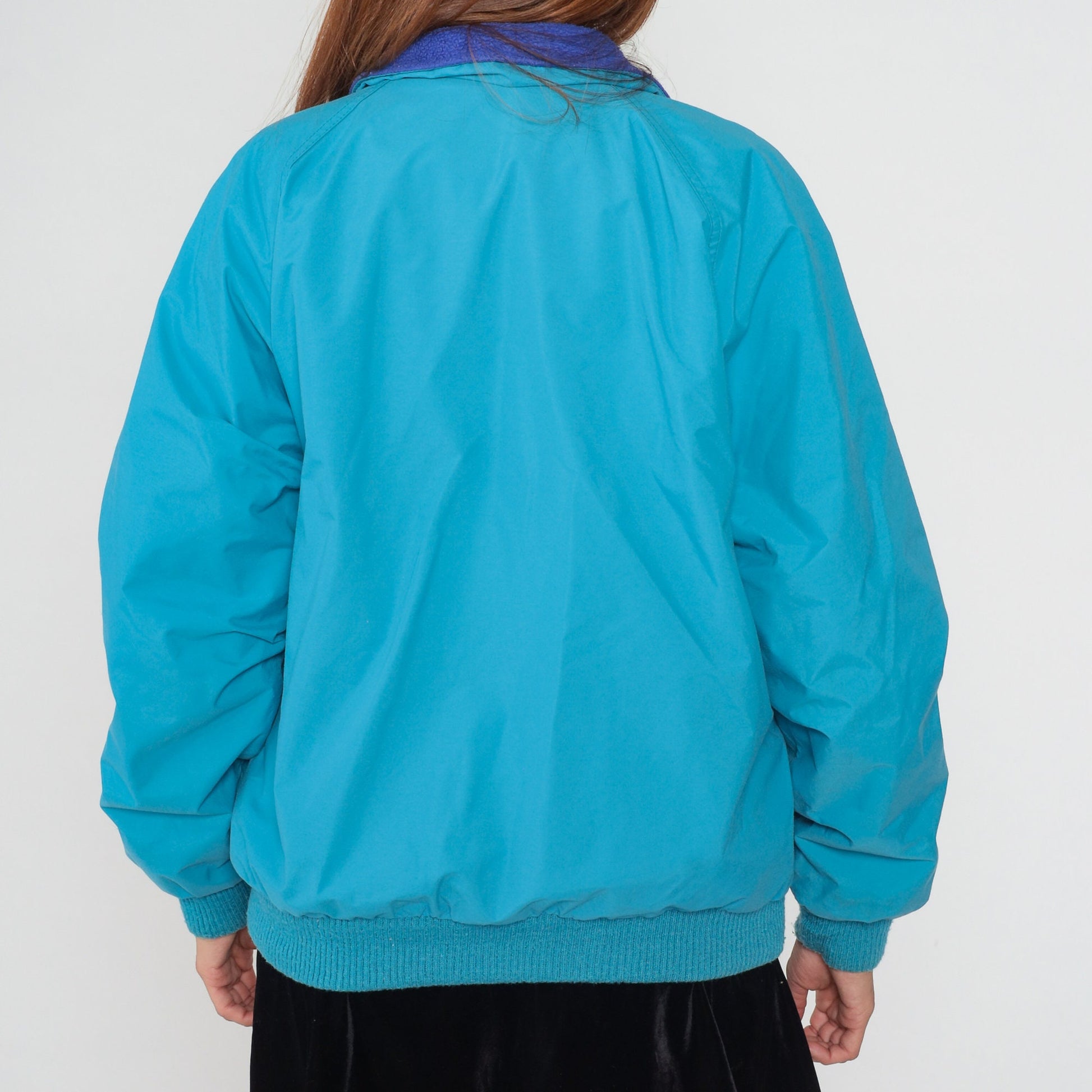 90s REI Goretex Windbreaker Jacket Blue Fleece Lined Large