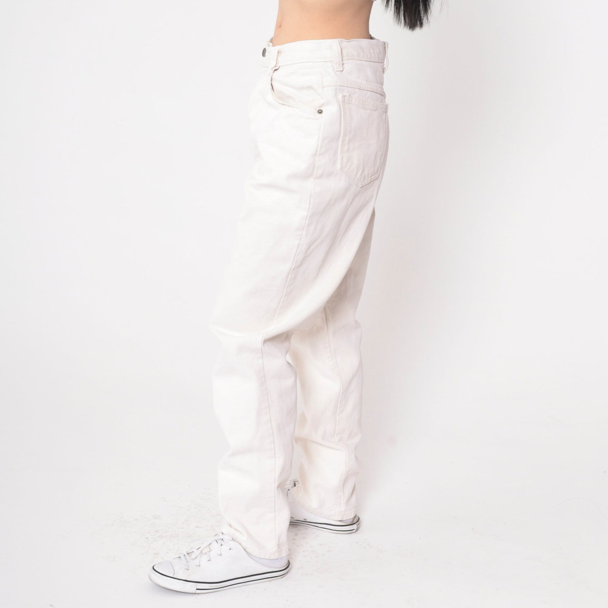 90s Bonjour White Tapered Mom Jeans High Waist Denim Medium