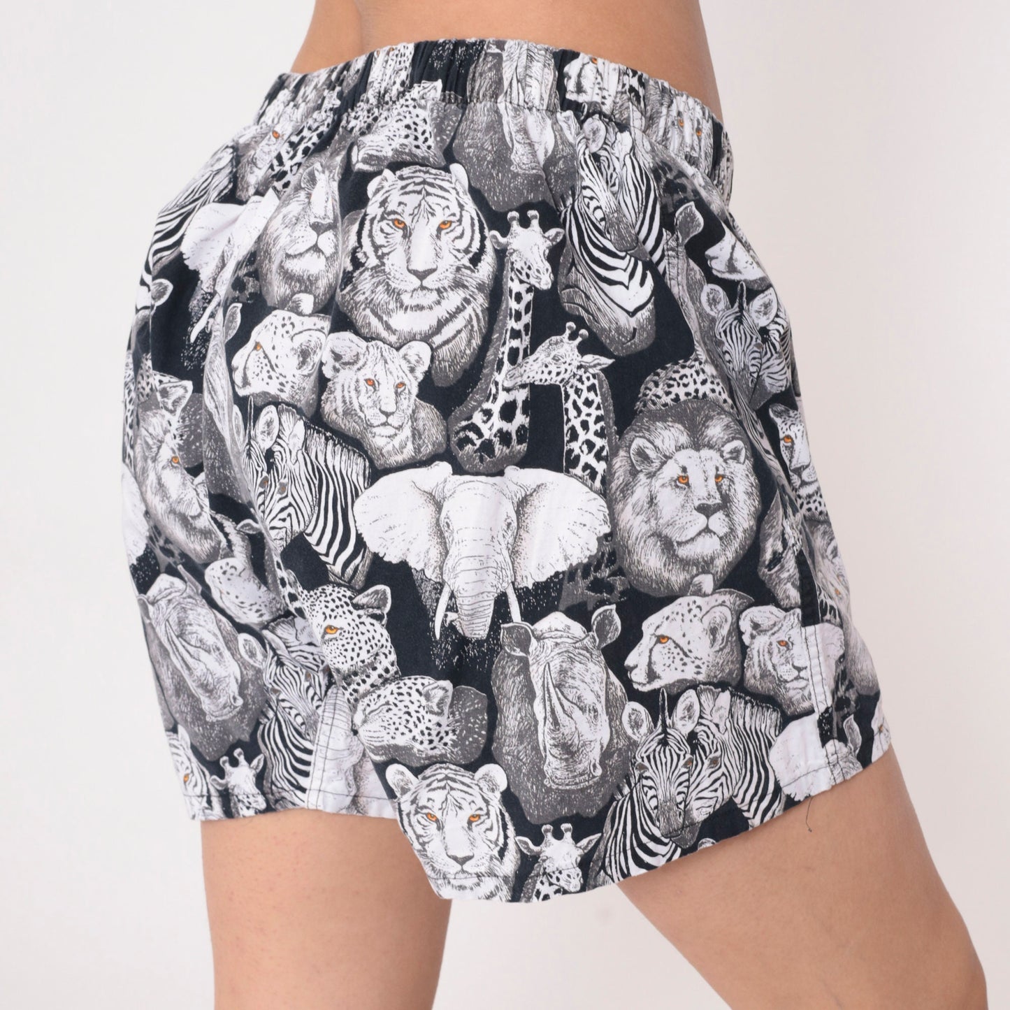 90s Max Boxxer Safari Animal Print Boxer Shorts Black Medium M