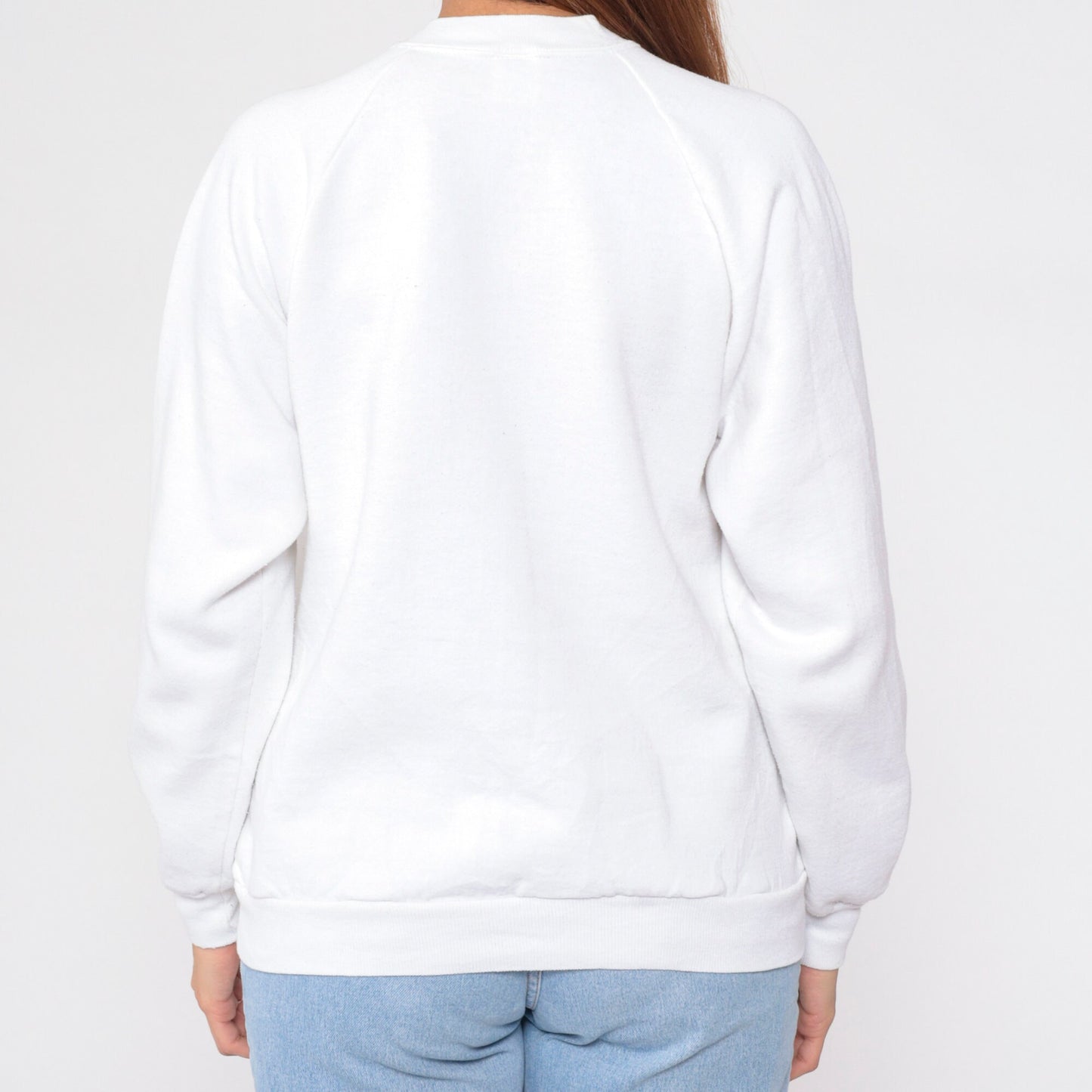 90s Park City Utah Glitter Winter Cabin Sweatshirt White Crewneck Large L