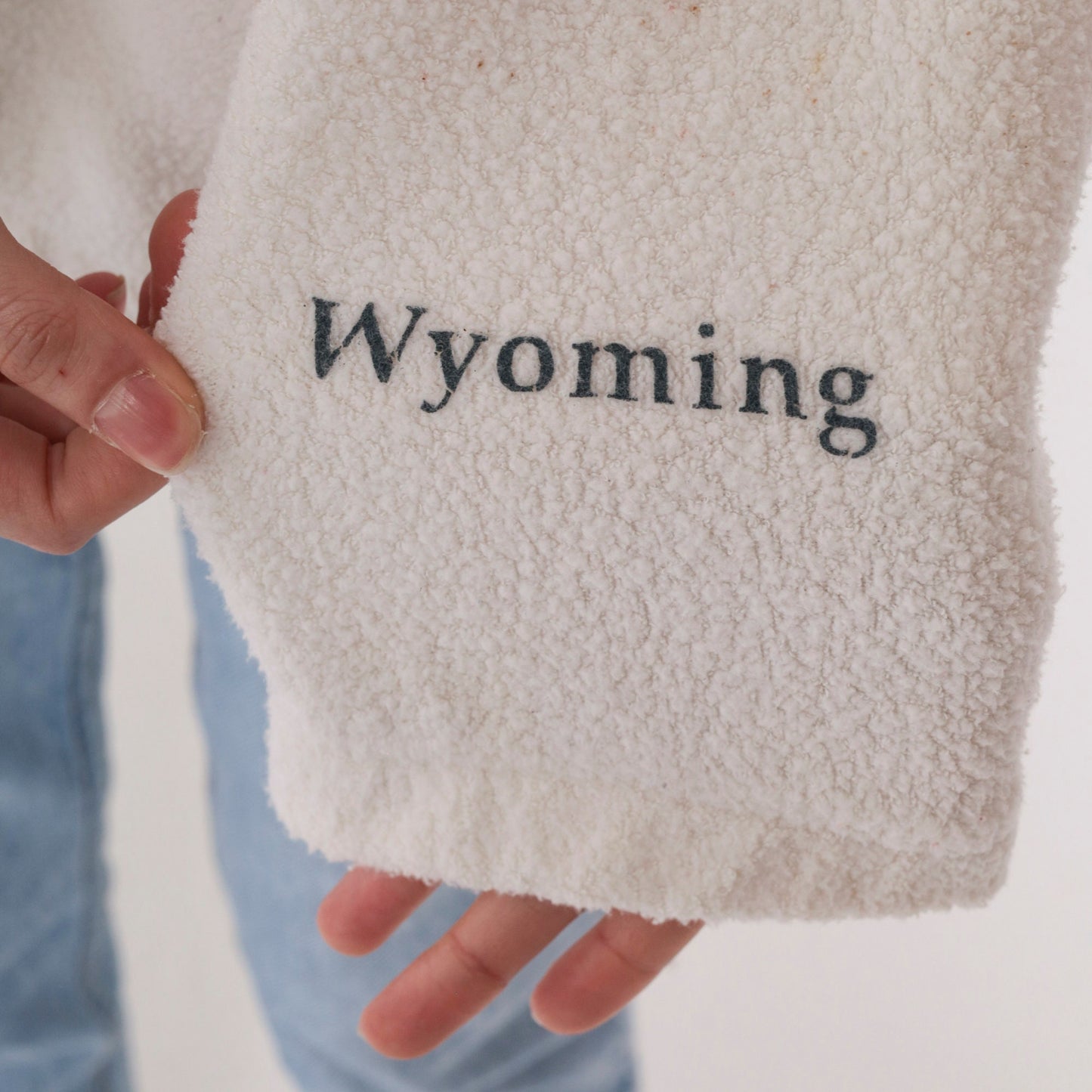 90s Art Unlimited Wyoming Southwestern Fleece Sweatshirt White Quarter Zip Large