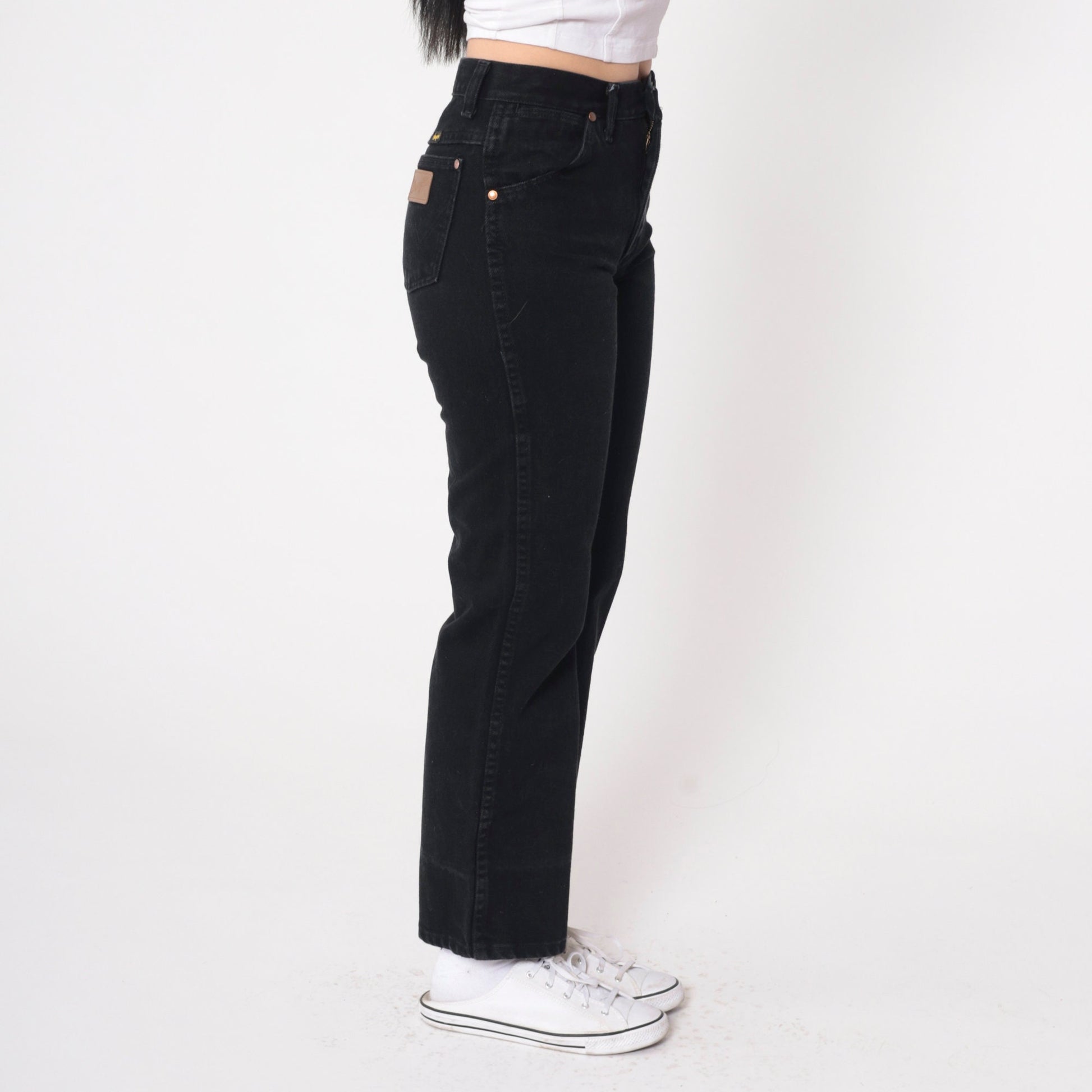 90s Wrangler Black Straight Leg Denim Jeans Mid Rise Extra Small