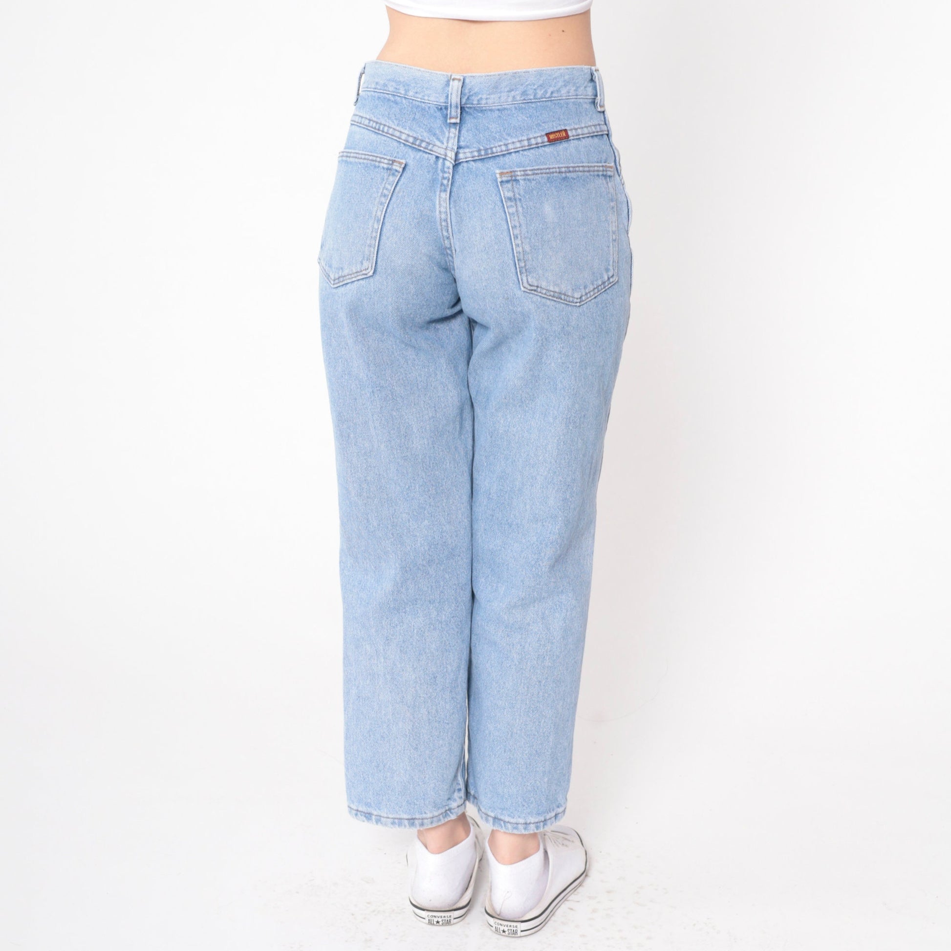 90s Rustler Straight Leg Jeans Mid Rise Blue Denim Ankle Small