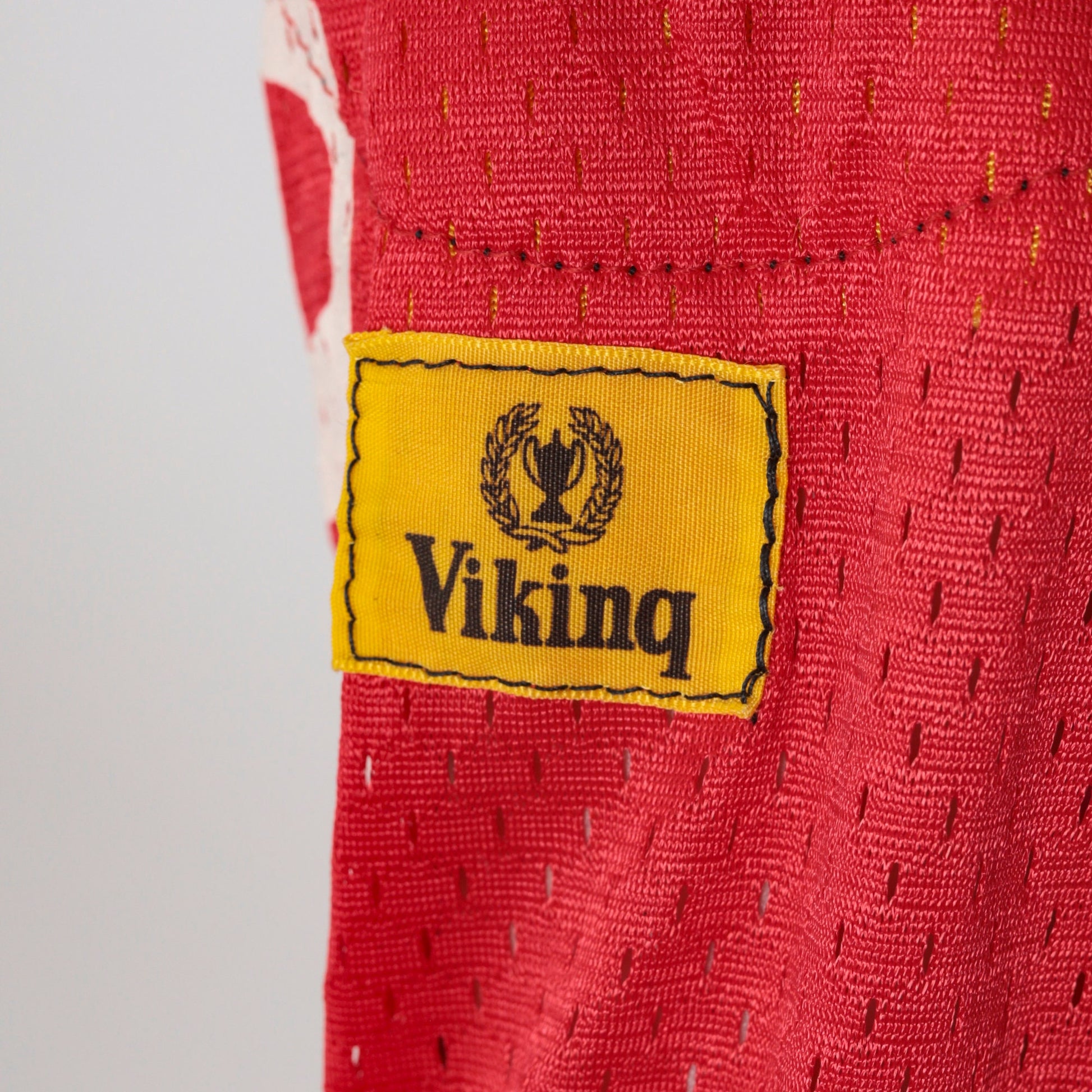 80s Honda Racing Mesh Jersey Red White Blue Viking Patch Small