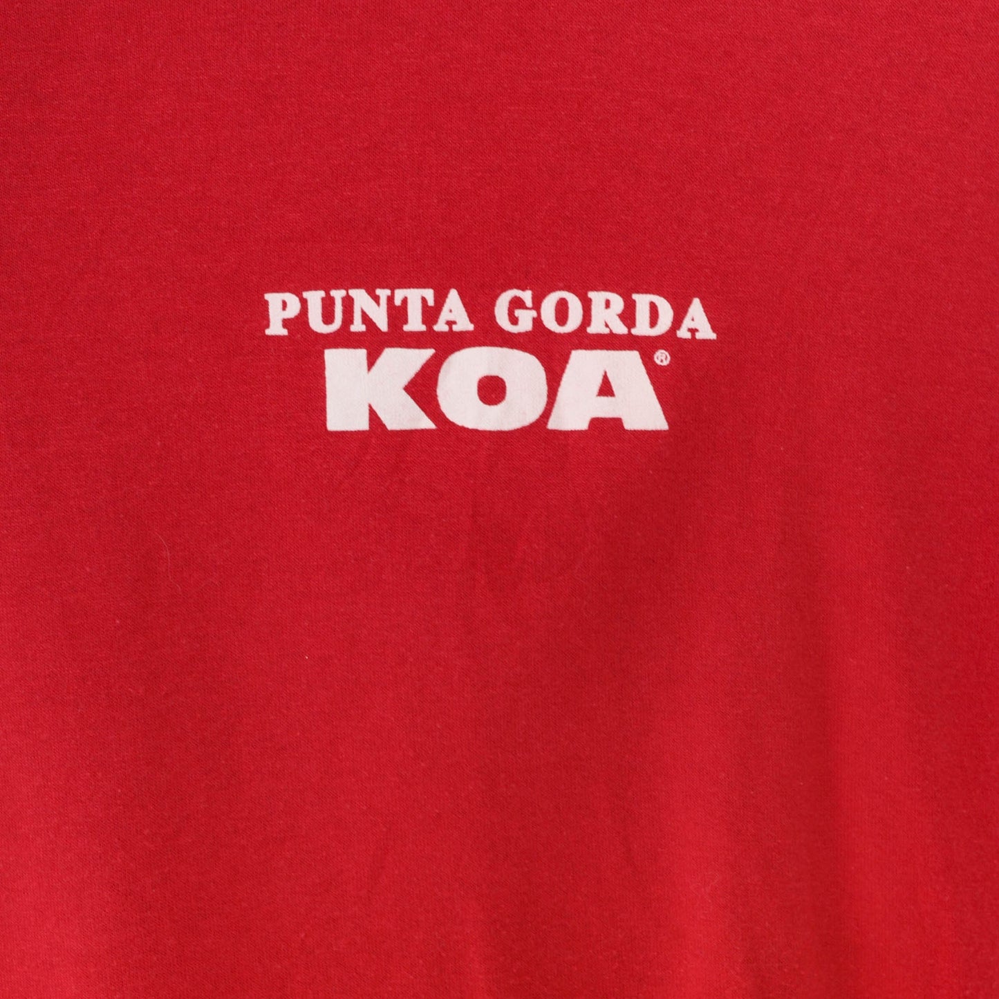 90s Punta Gorda KOA Campground Graphic T-Shirt Red Cotton Extra Large XXL