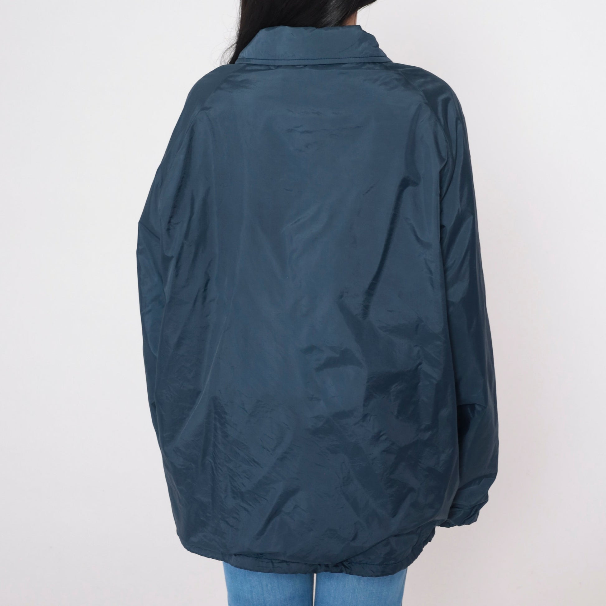 80s Parkman Pioneers Airplane Logo Navy Windbreaker Jacket Extra Large