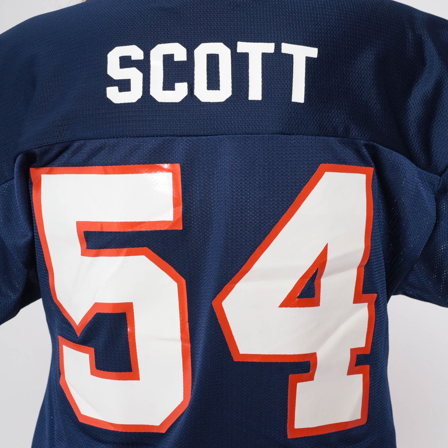 90s Chicago Bears #54 Scott Majestic Football Jersey Navy Nylon Small