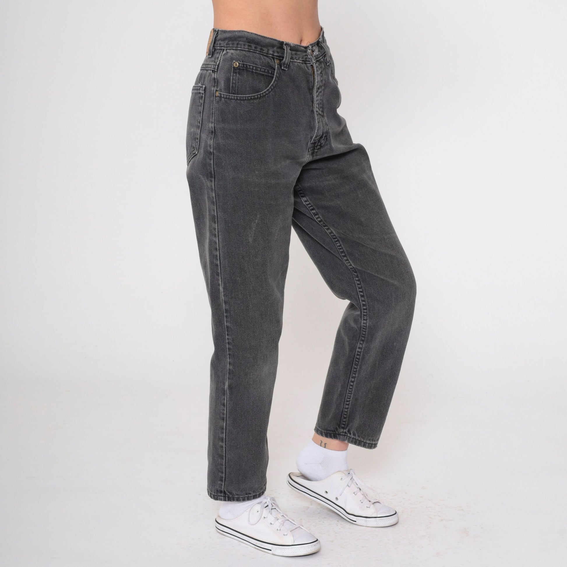 Eddie Bauer 90s Charcoal High-Waist Straight-Leg Jeans Petite Small