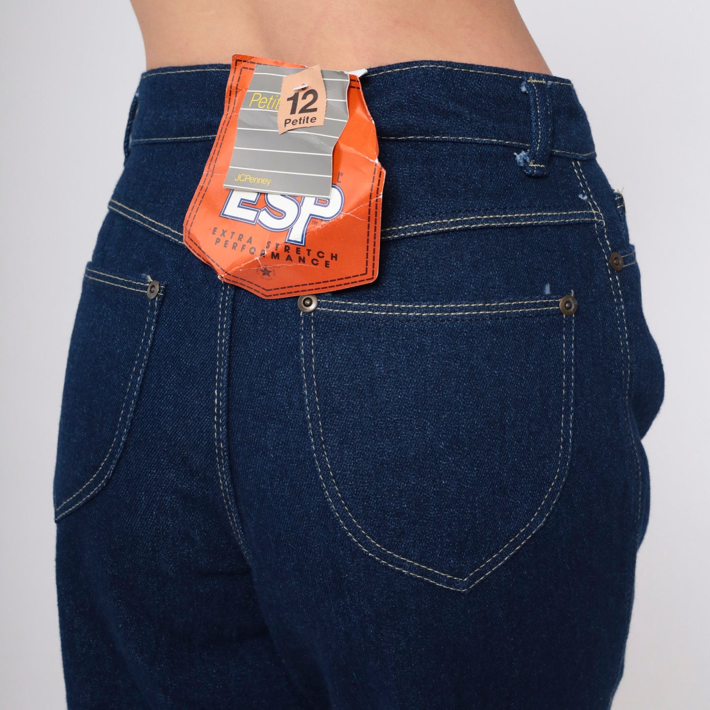 90s Dark Wash High-Rise Straight Leg Jeans Petite Small