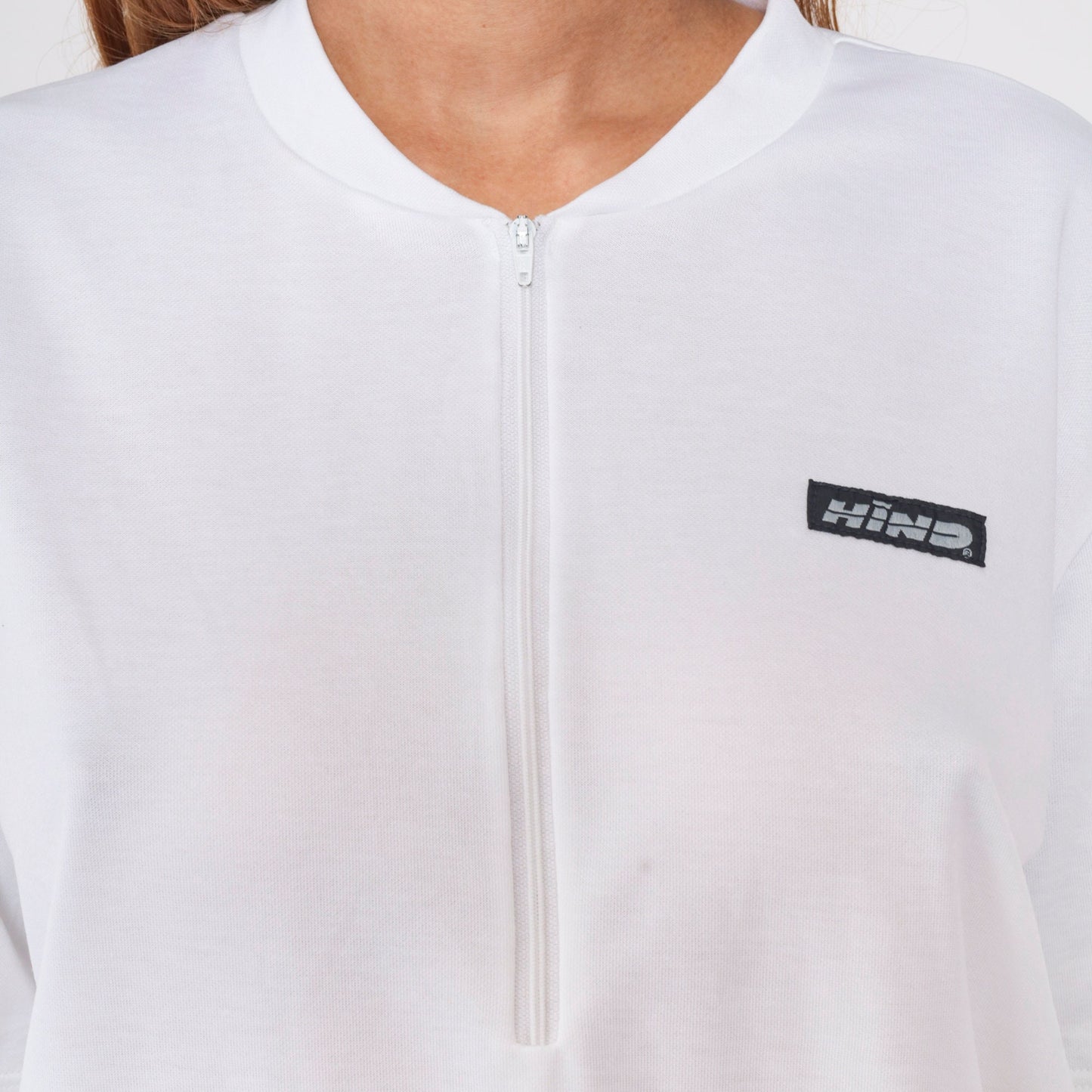 90s Hind Cycling Jersey White Quarter Zip Bike Shirt Large XL