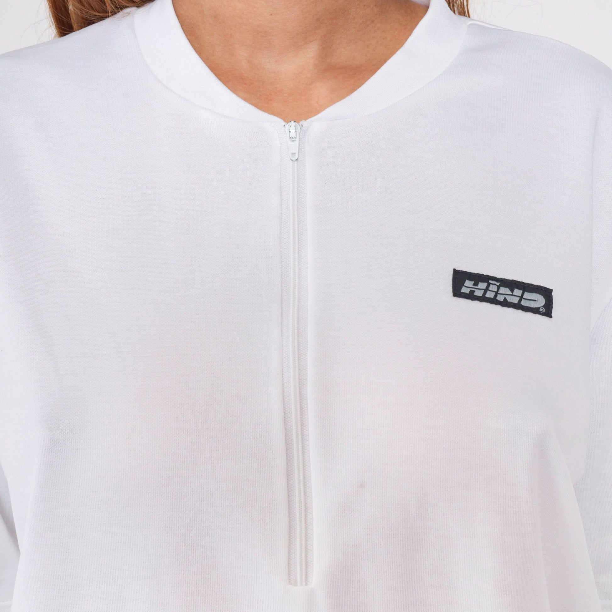 90s Hind Cycling Jersey White Quarter Zip Bike Shirt Large XL