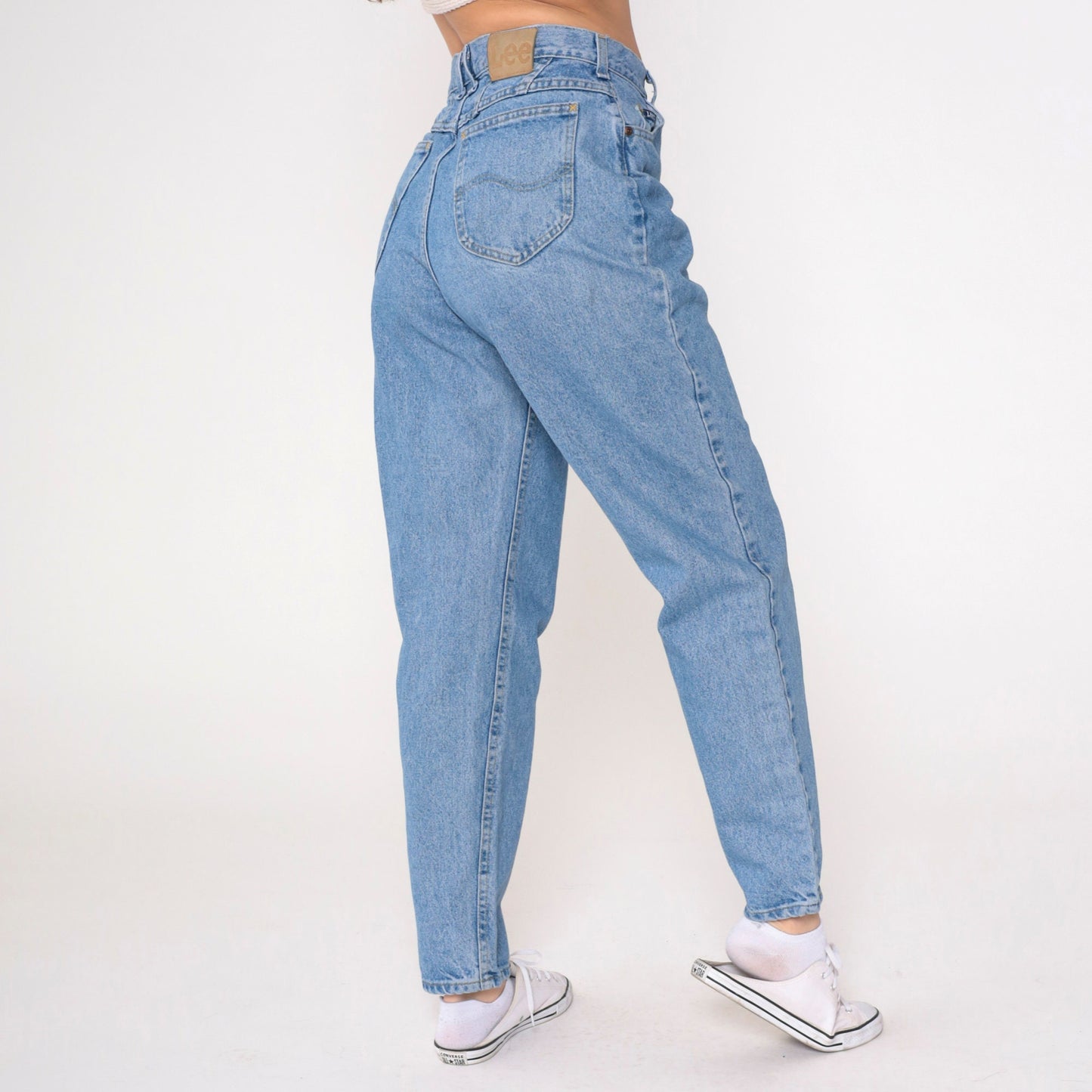 Lee High Waist Tapered Jeans 90s Blue Denim Mom Jeans Medium