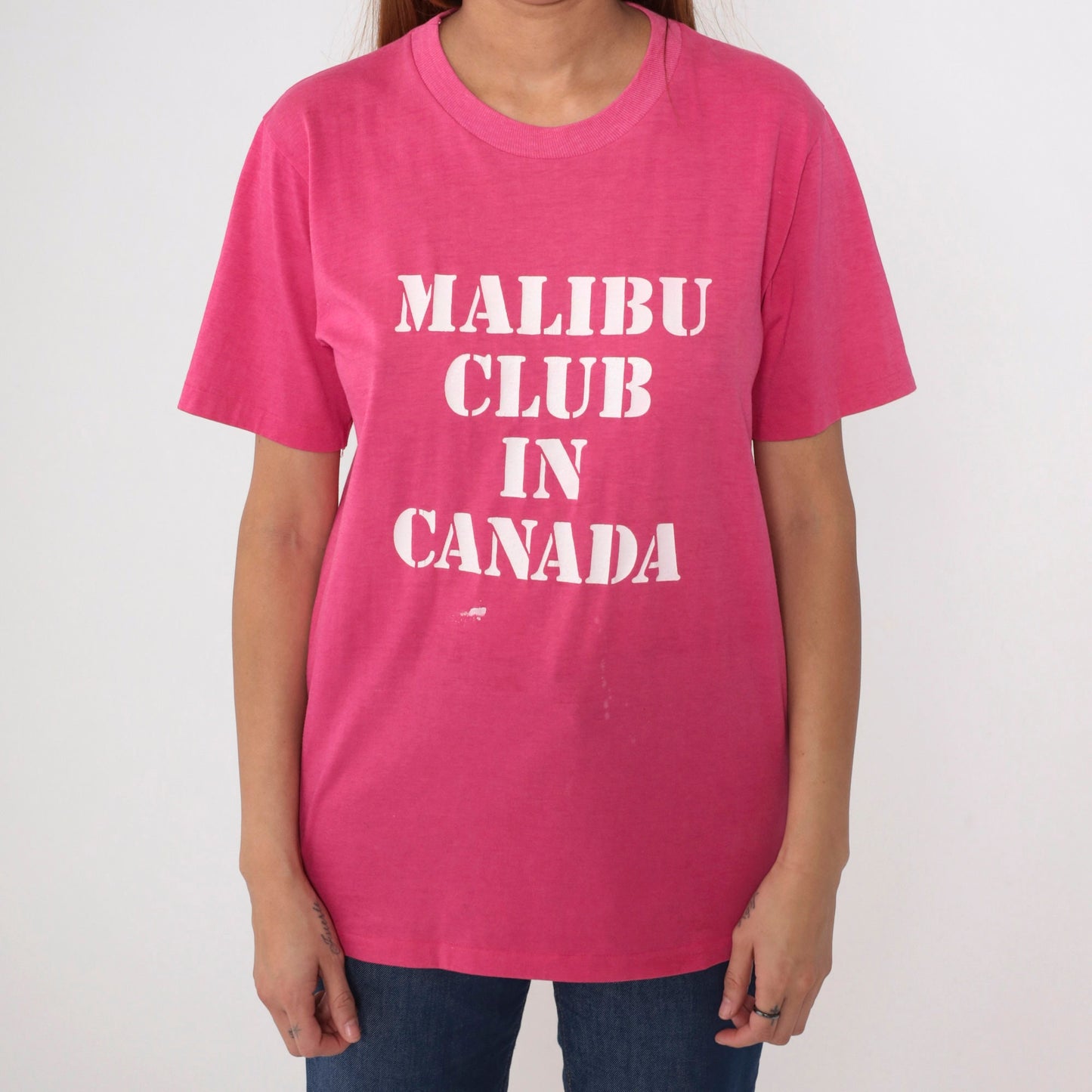 80s Malibu Club Canada Young Life Camp Graphic T-Shirt Pink Medium
