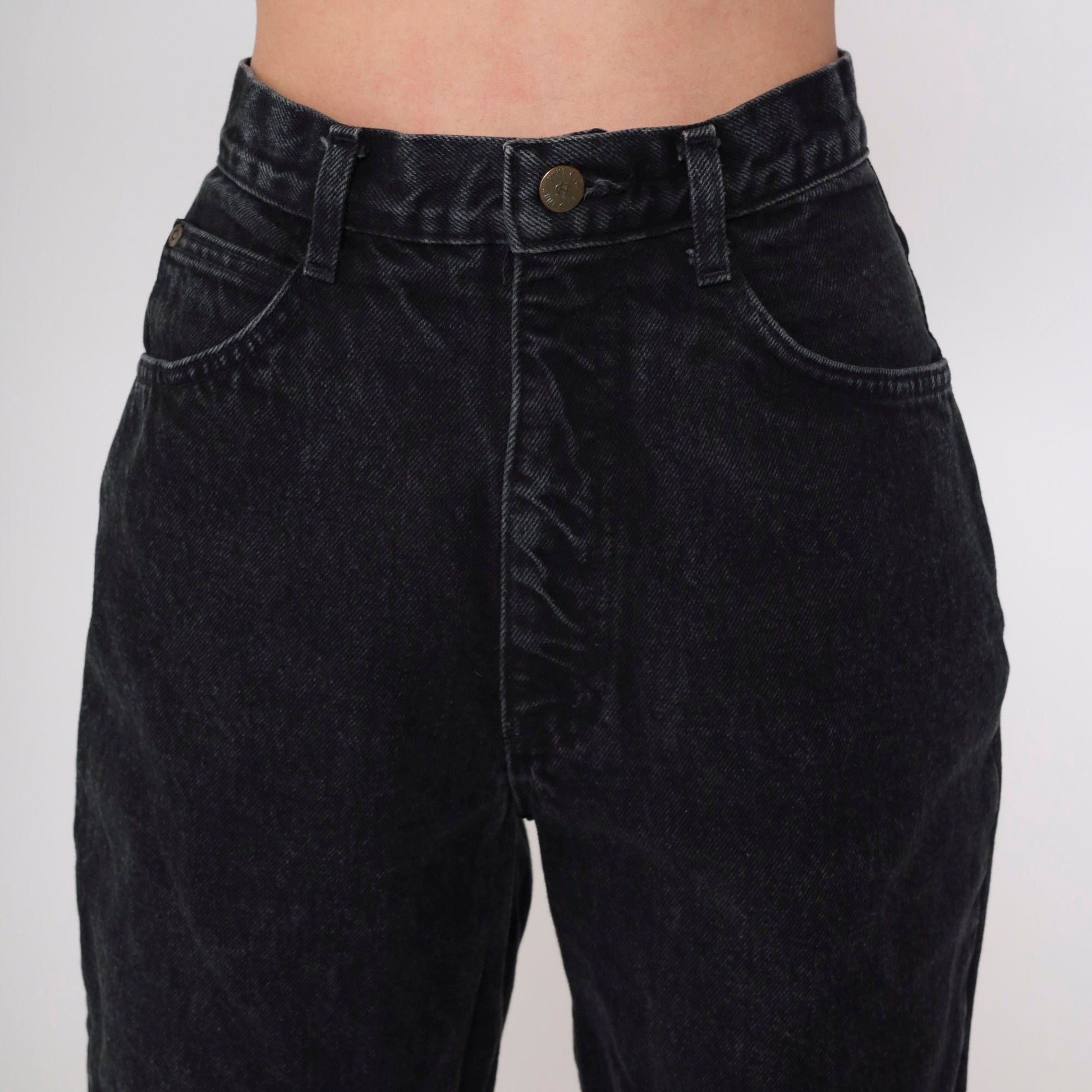 90s Hunt Club Black High-Waisted Tapered Jeans Small 6