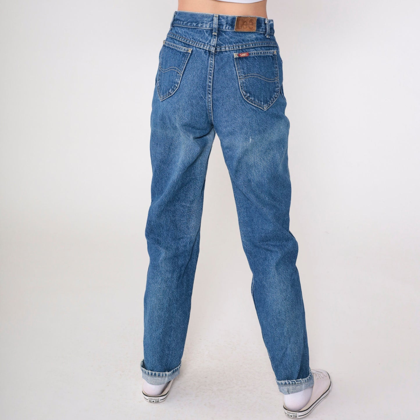 90s Lee High Waisted Straight Leg Jeans Medium Blue Button Fly Medium