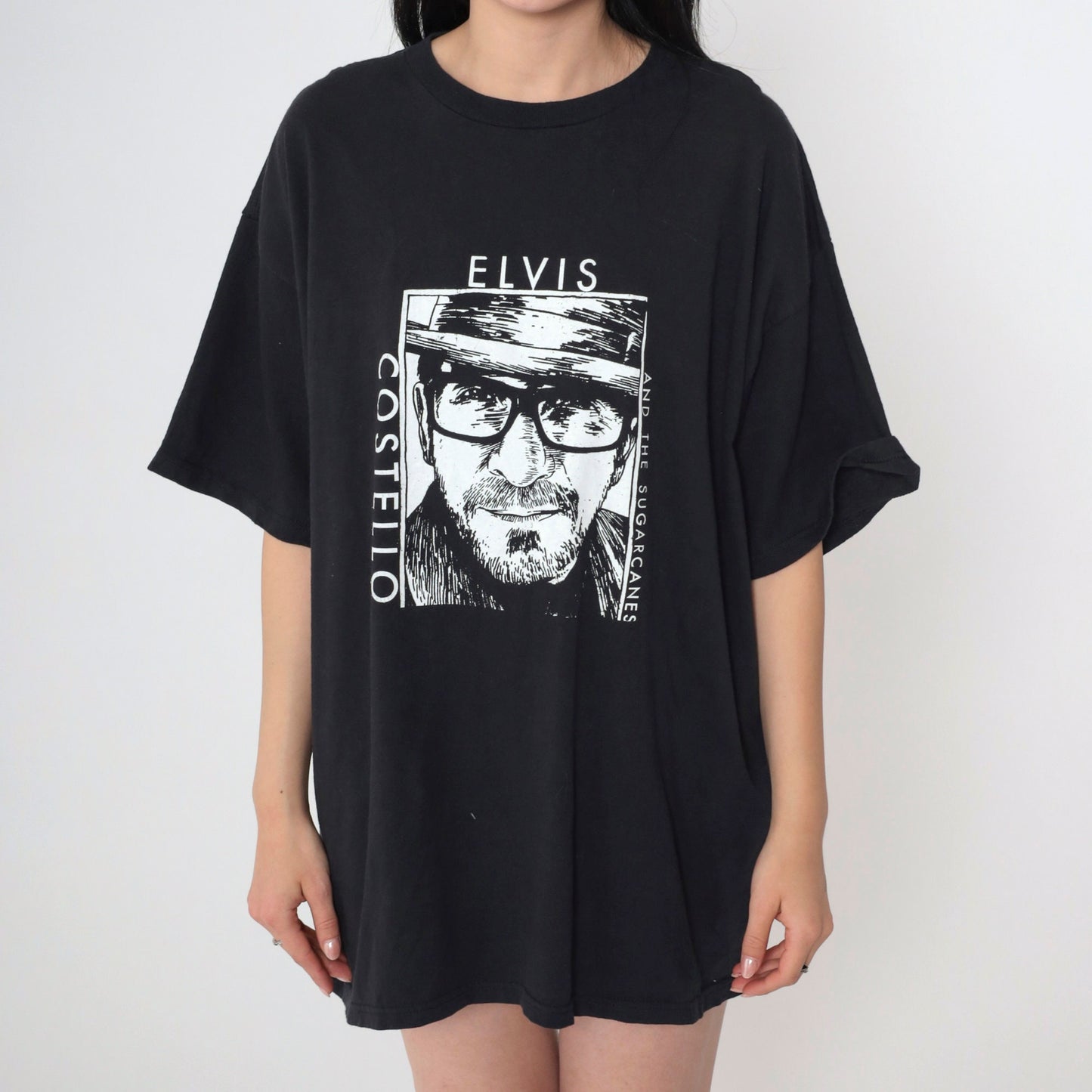 Elvis Costello and The Sugarcanes Concert Tee Black Band Shirt Extra Large XL