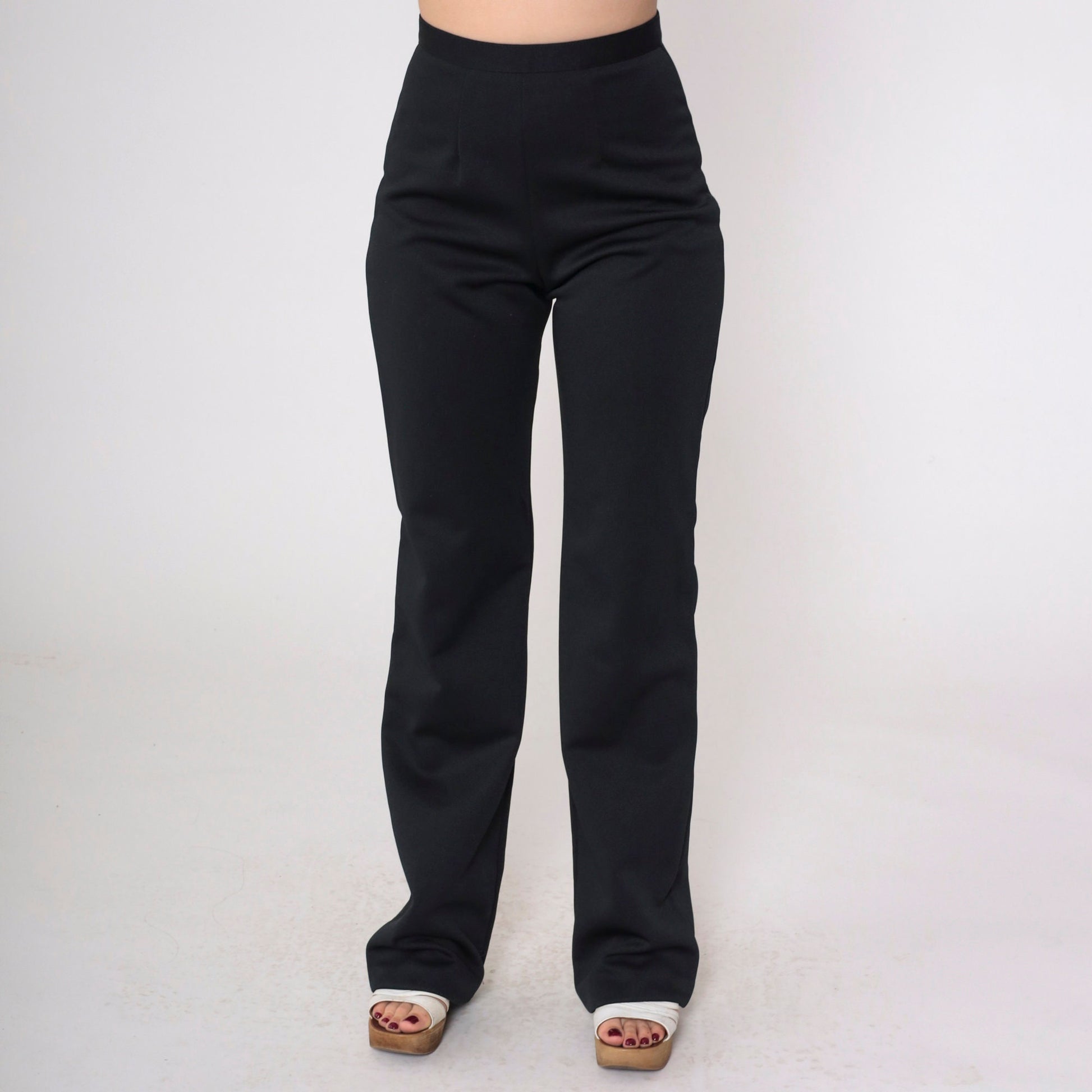 00s Black High-Rise Boot Cut Pants Small S