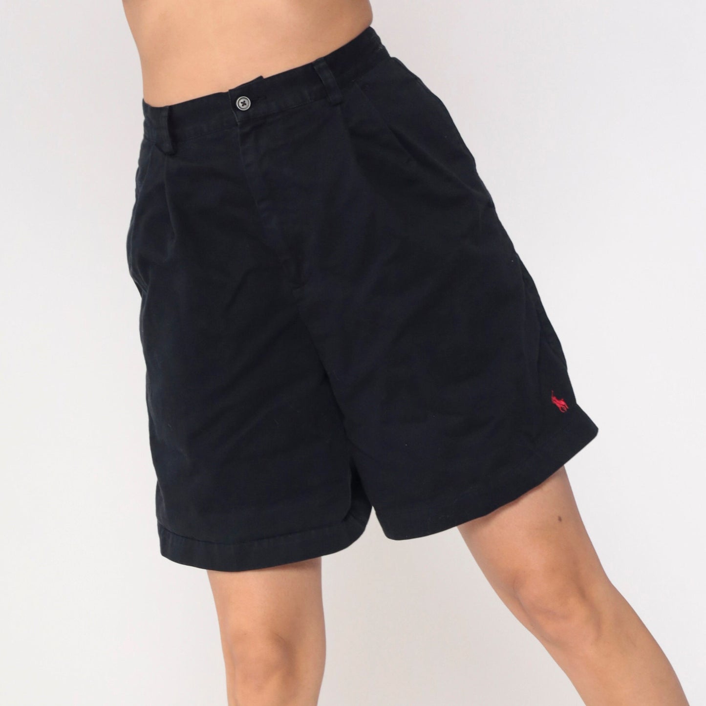 90s Ralph Lauren Navy Cotton Shorts High Waist Bermuda Medium