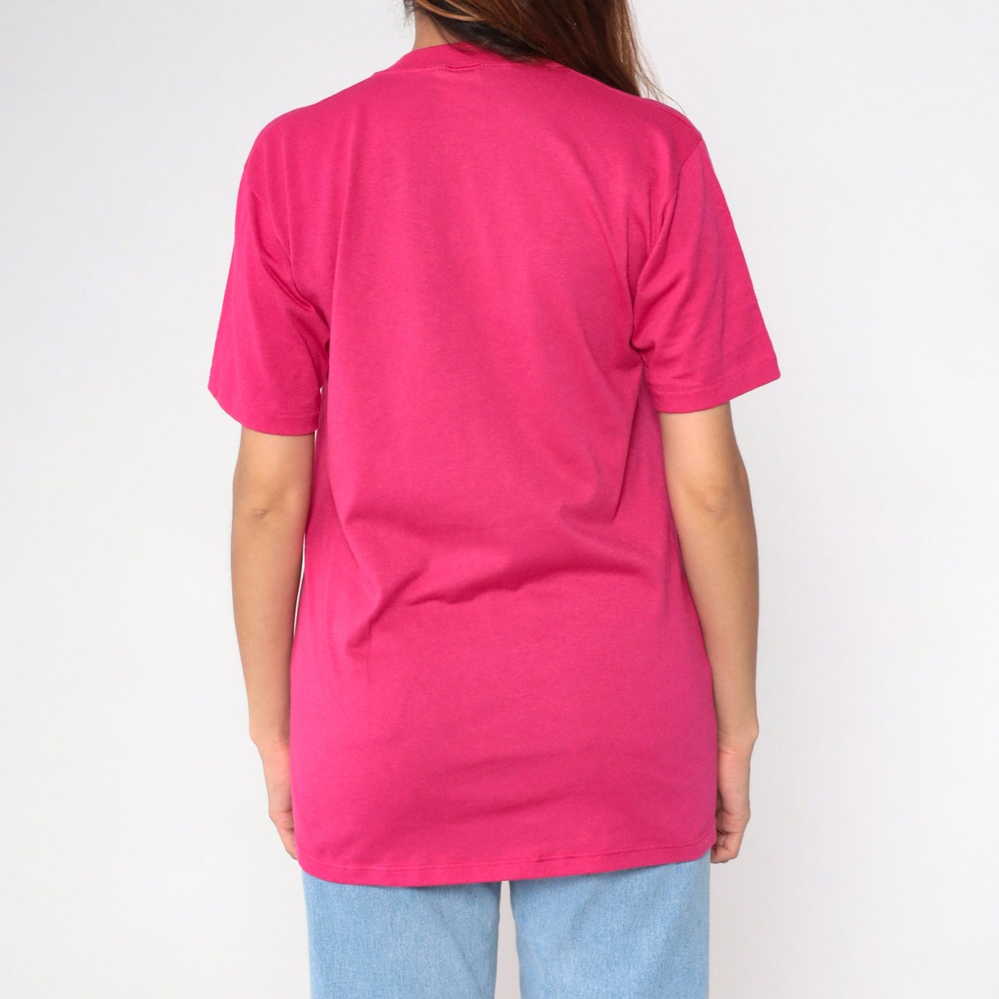 90s Jerzees Hot Pink T-Shirt Short Sleeve Crewneck Small