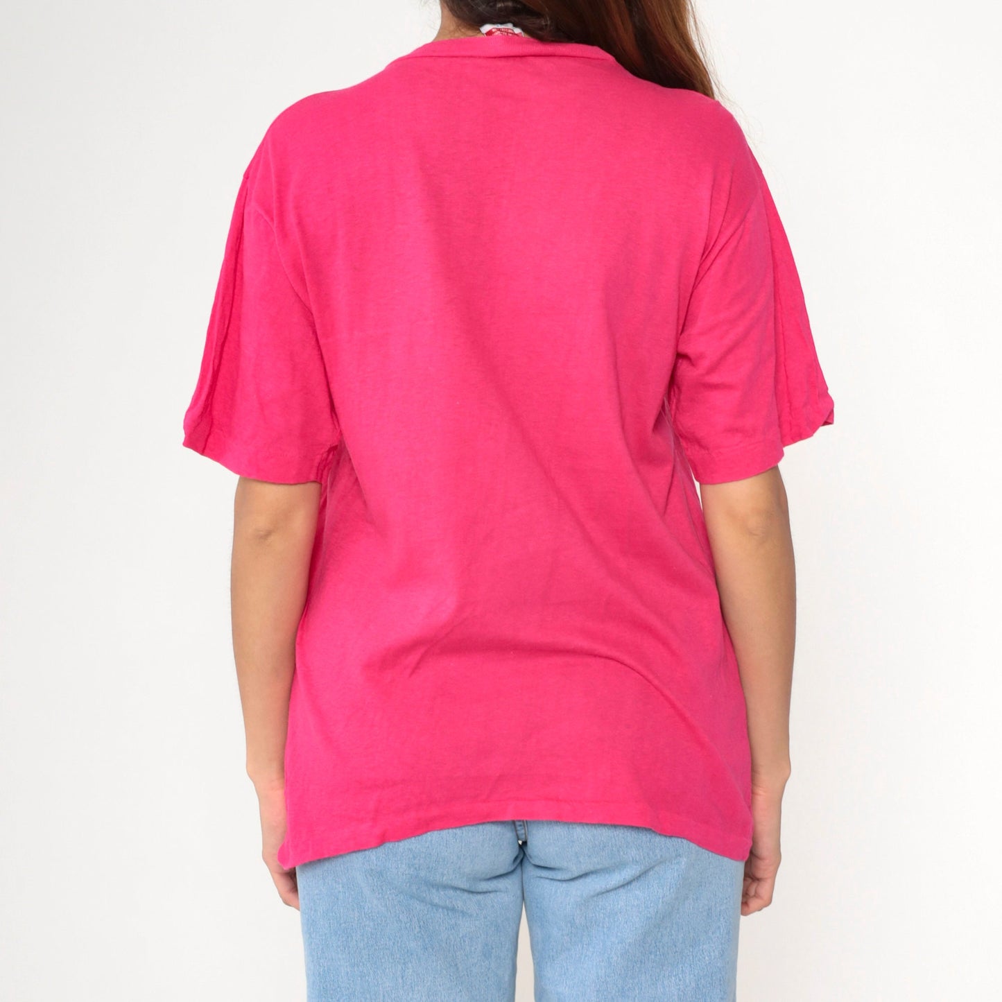 80s Bahama Mama Tropical Graphic T-Shirt Hot Pink Cotton Tee Medium
