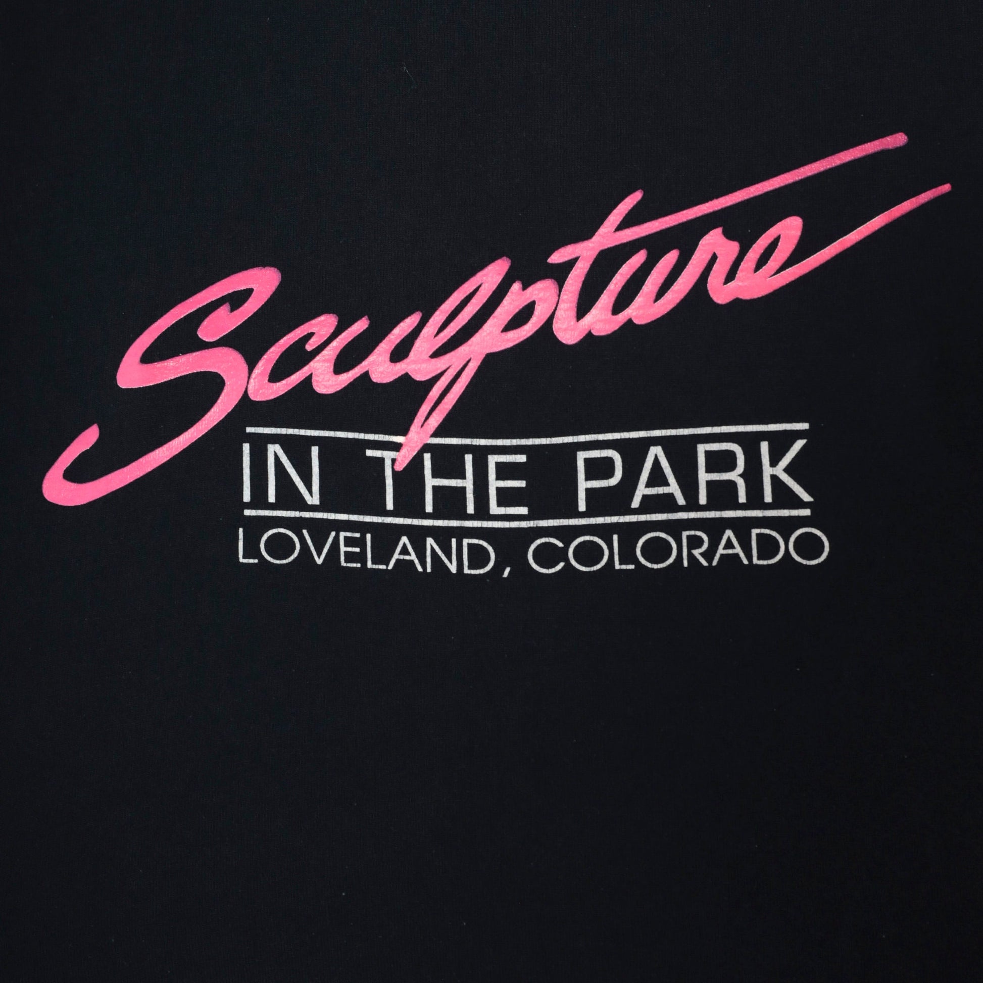 90s Sculpture In the Park Loveland Colorado Graphic Tee Black Neon Large L