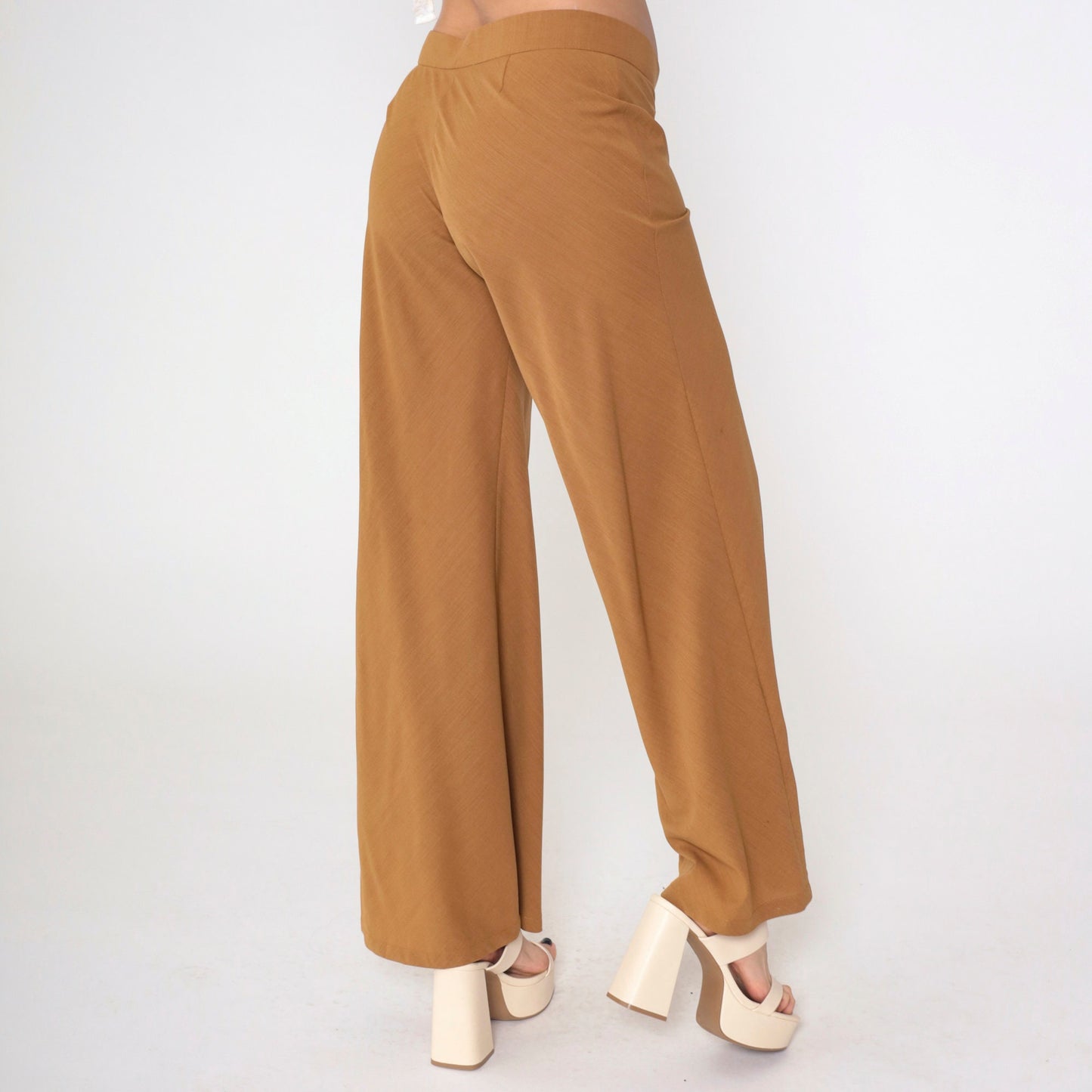 00s Brown Low Rise Flared Trousers Small 6