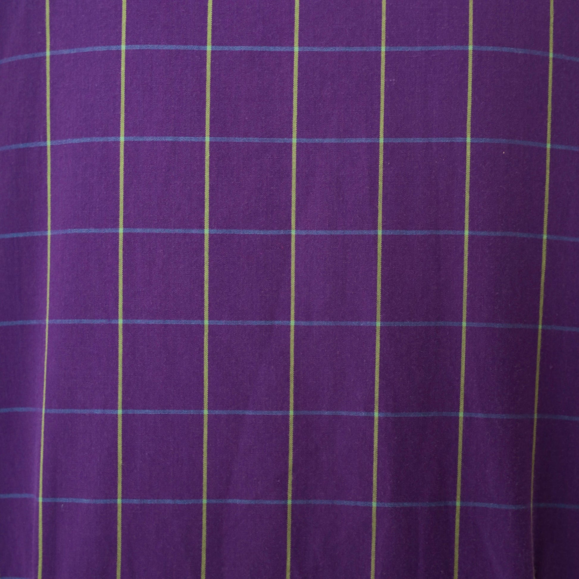 90s Purple Checkered Button-Up Blouse Short Sleeve Preppy Plus Size 18W