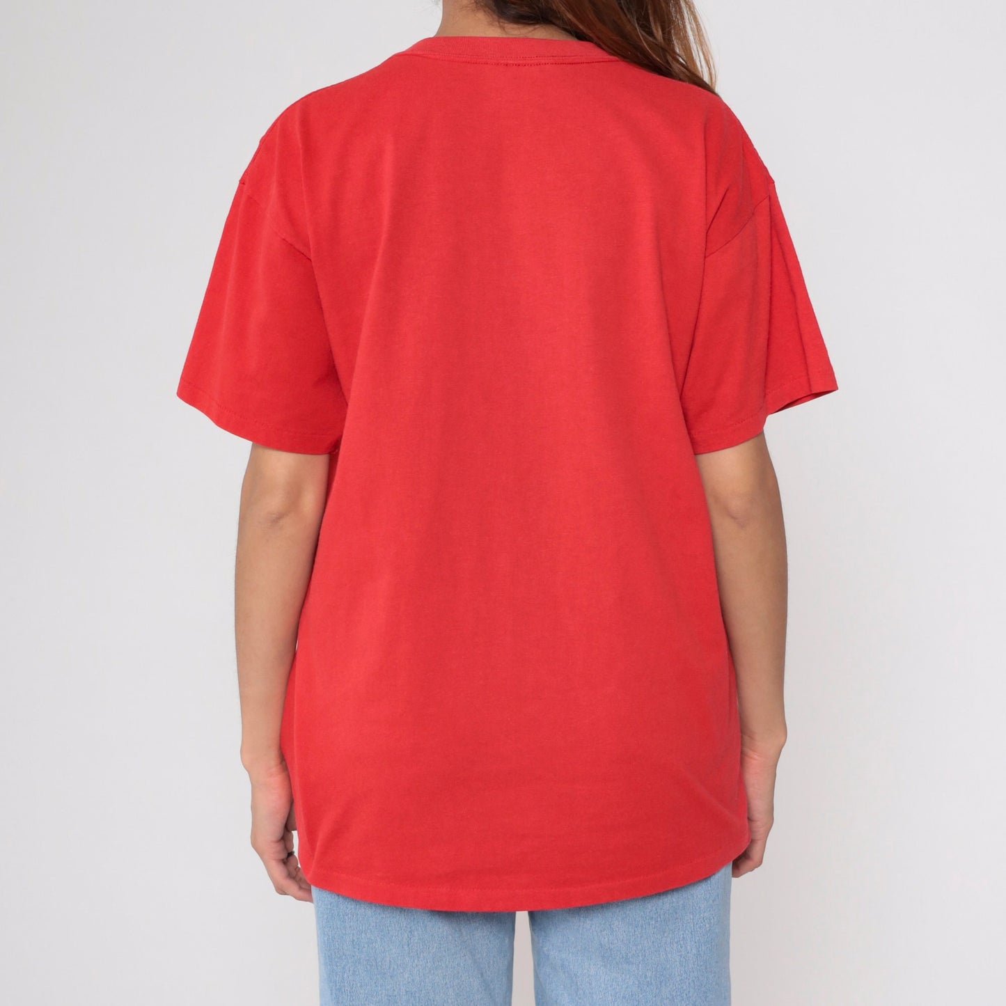 90s Taos New Mexico Eagle Graphic Tee Red Glitter Native American Large L